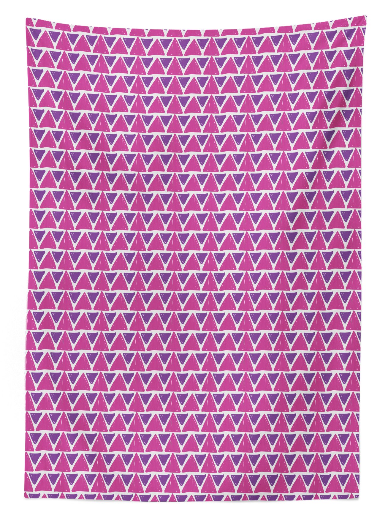 Ambesonne Geometric Outdoor Tablecloth - Hand Drawn Abstract Triangle Pattern with Brush Strokes, Washable Picnic Table Cover 58x120 Inches in Purple & Pink - Perfect for Garden Parties, BBQs, and Outdoor Dining
