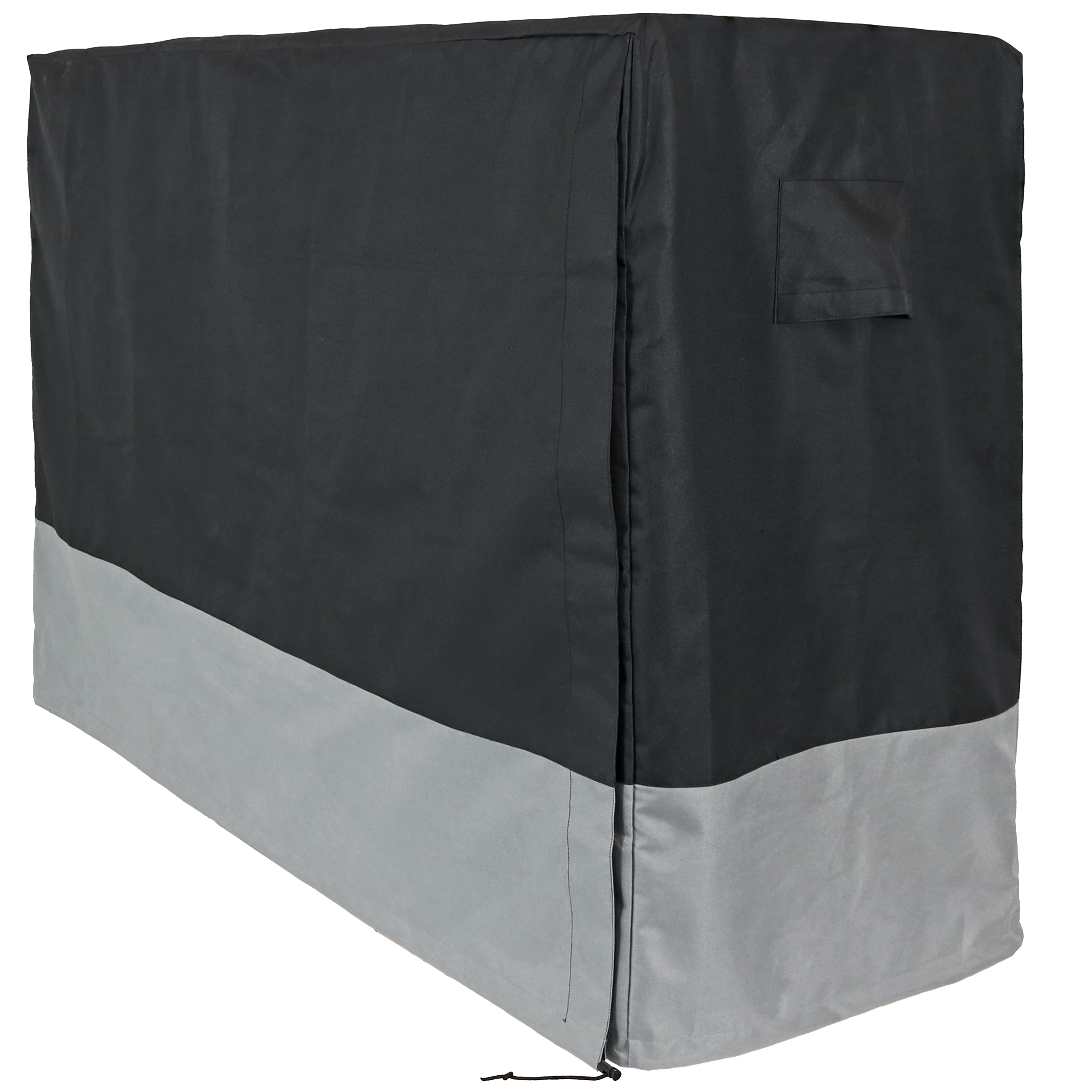 Heavy Duty 2-Tone Outdoor Log Rack Cover - Weatherproof Firewood Storage Solution for Patio, Deck & Backyard - Gray/Black