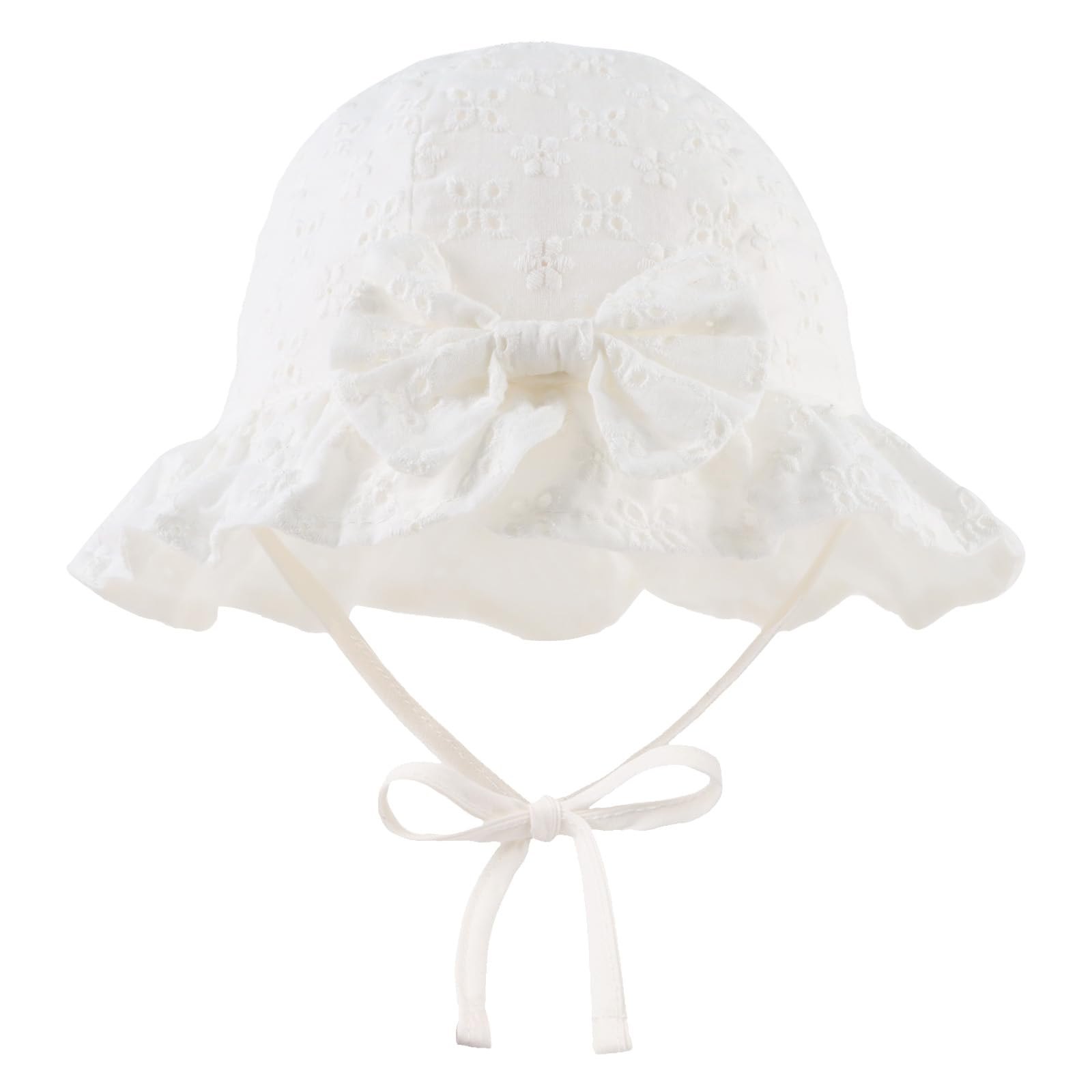 Summer Baby Hats for Girls 0-2 Years - Soft Cotton Infant Sun Hat with Bowknot, Toddler Bucket Hats for UV Protection | Perfect for Beach, Park & Outdoor Activities