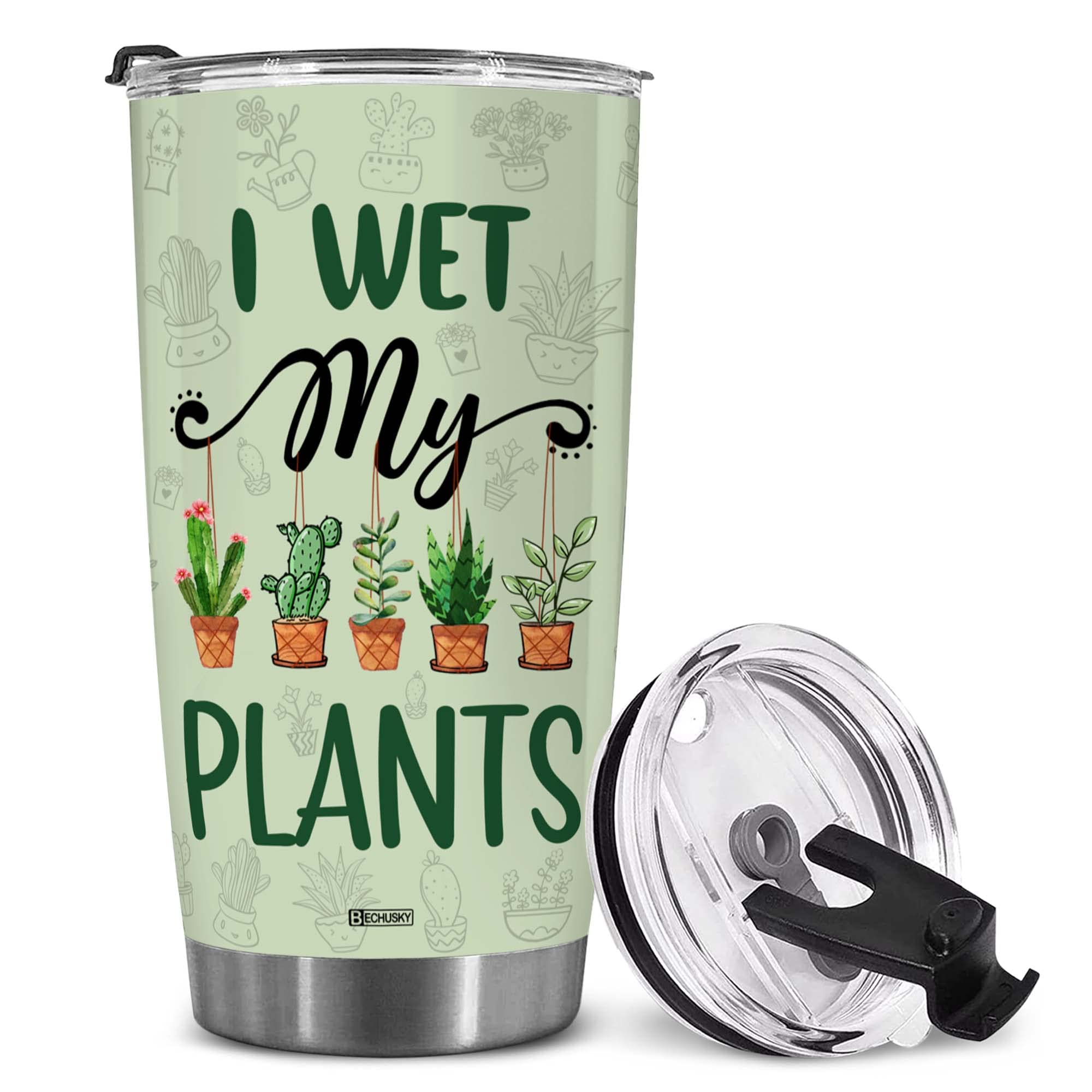 BECHUSKY 20OZ Plant Lover Tumbler - Insulated Coffee Cup for Women, Perfect Plant Mom Gift for Mother's Day, Gardening Enthusiasts & Plant Lovers (Great for Home, Office & Outdoor Use)