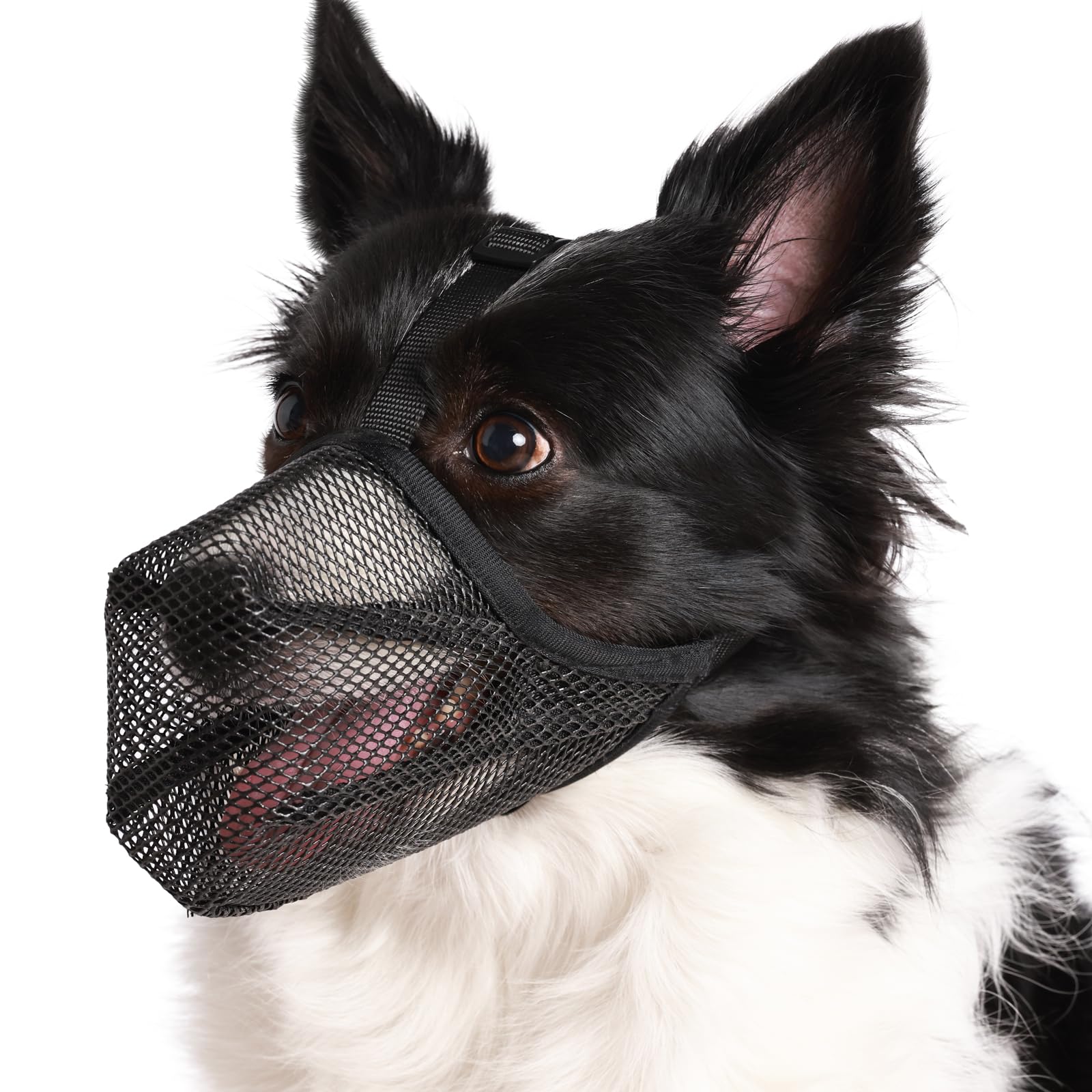 **Soft Mesh Dog Muzzle - Adjustable Breathable Mouth Guard for Small, Medium & Large Dogs - Prevents Chewing, Biting & Licking - Perfect for Training, Grooming & Vet Visits**
