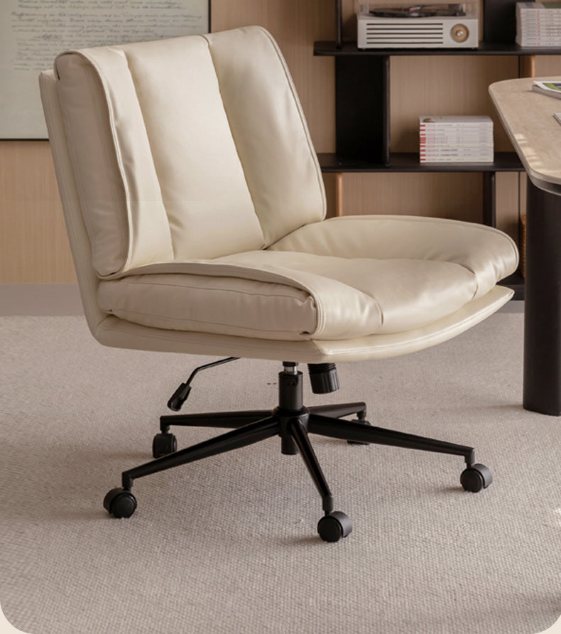 Organic Leather Soft Book Rotating Lift Chair Cream Style - Comfortable Recliner for Living Room, Bedroom & Office - Perfect for Reading, Relaxing & Napping