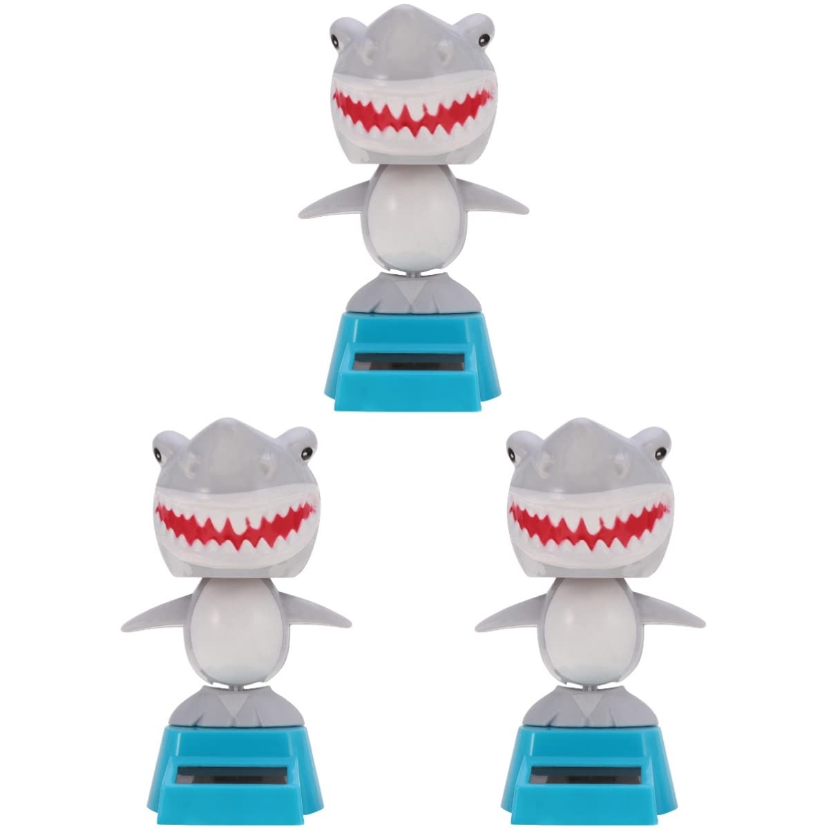 Bestoyard 3 Pack Solar Powered Dancing Toys - Shark & Animal Head Figures for Garden Decor, Outdoor Party, Kids Play & Desk Fun (Solar Dancers)