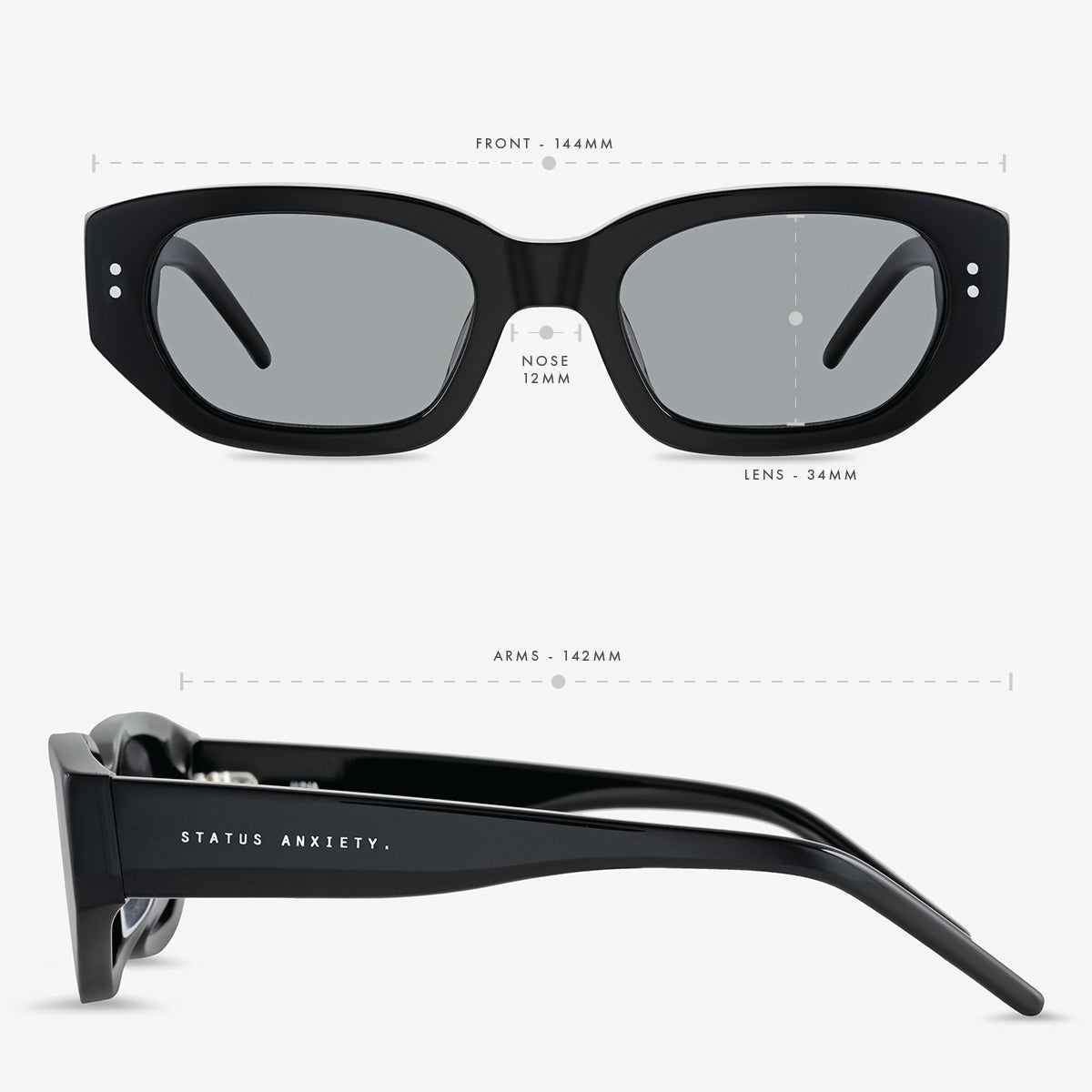 Luna Black Polarized Sunglasses for Women & Men - UV Protection, Fashionable & Lightweight - Perfect for Driving, Beach, and Outdoor Activities