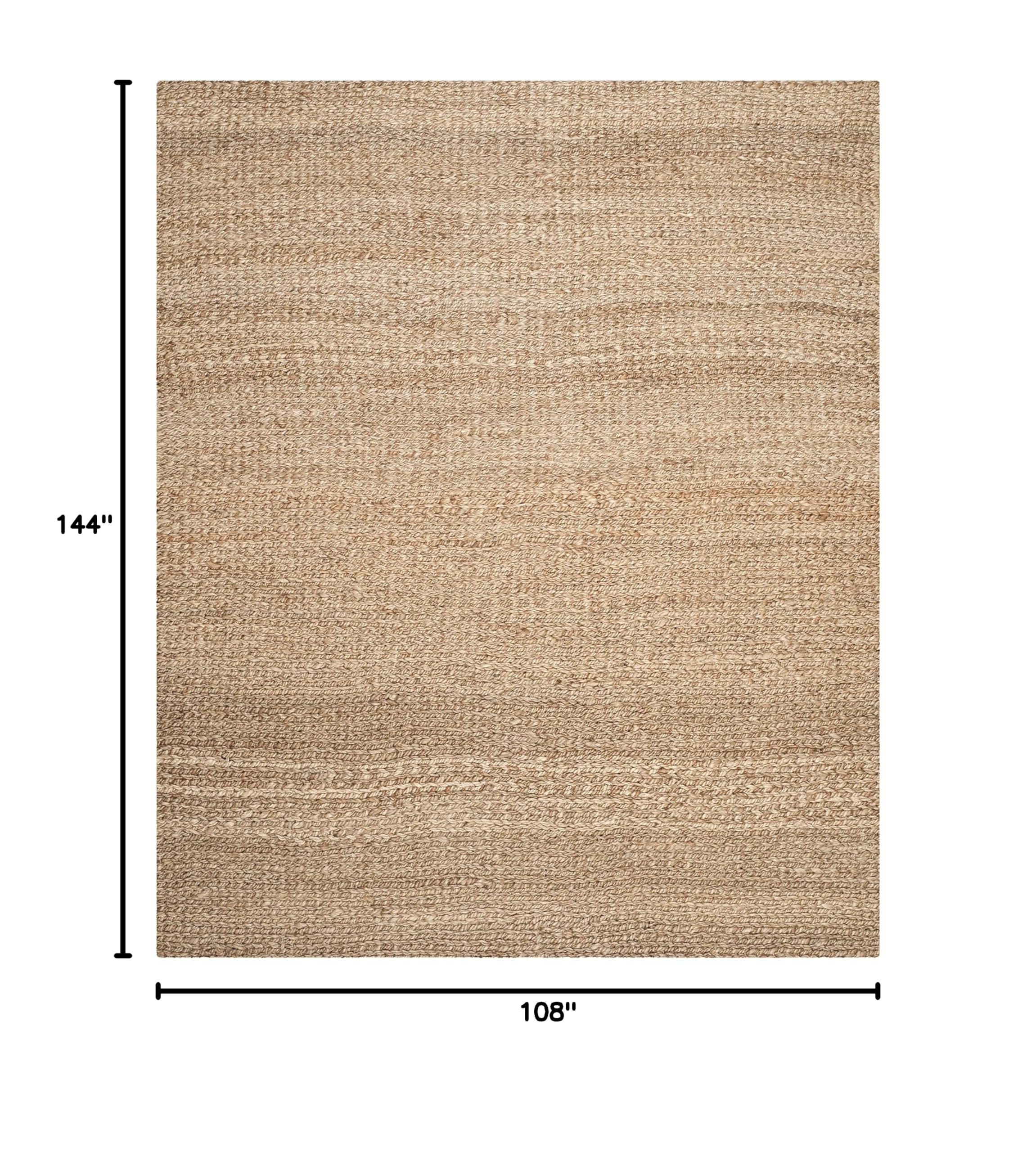 SAFAVIEH Handmade Natural Jute Area Rug 9' x 12' - Farmhouse Style, Durable & Eco-Friendly for High Traffic Living Room, Bedroom | Perfect for Boho Decor, Coastal Homes & Neutral Interior Design (NF732A)