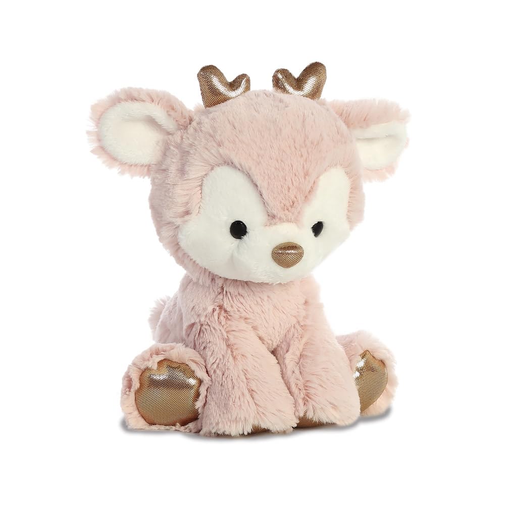 **Aurora 99068 Glitzy Tots Reindeer 20 cm Plush Stuffed Animal - Pink Soft Toy for Kids, Christmas Decor, Gift for Girls & Boys**