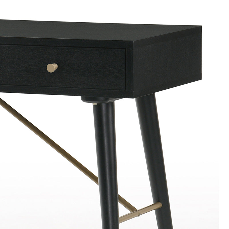 RANIA Study Desk Console 120cm Black Ash - Modern Writing Desk for Home Office, Study Room & Small Spaces - Sturdy Workstation with Sleek Design