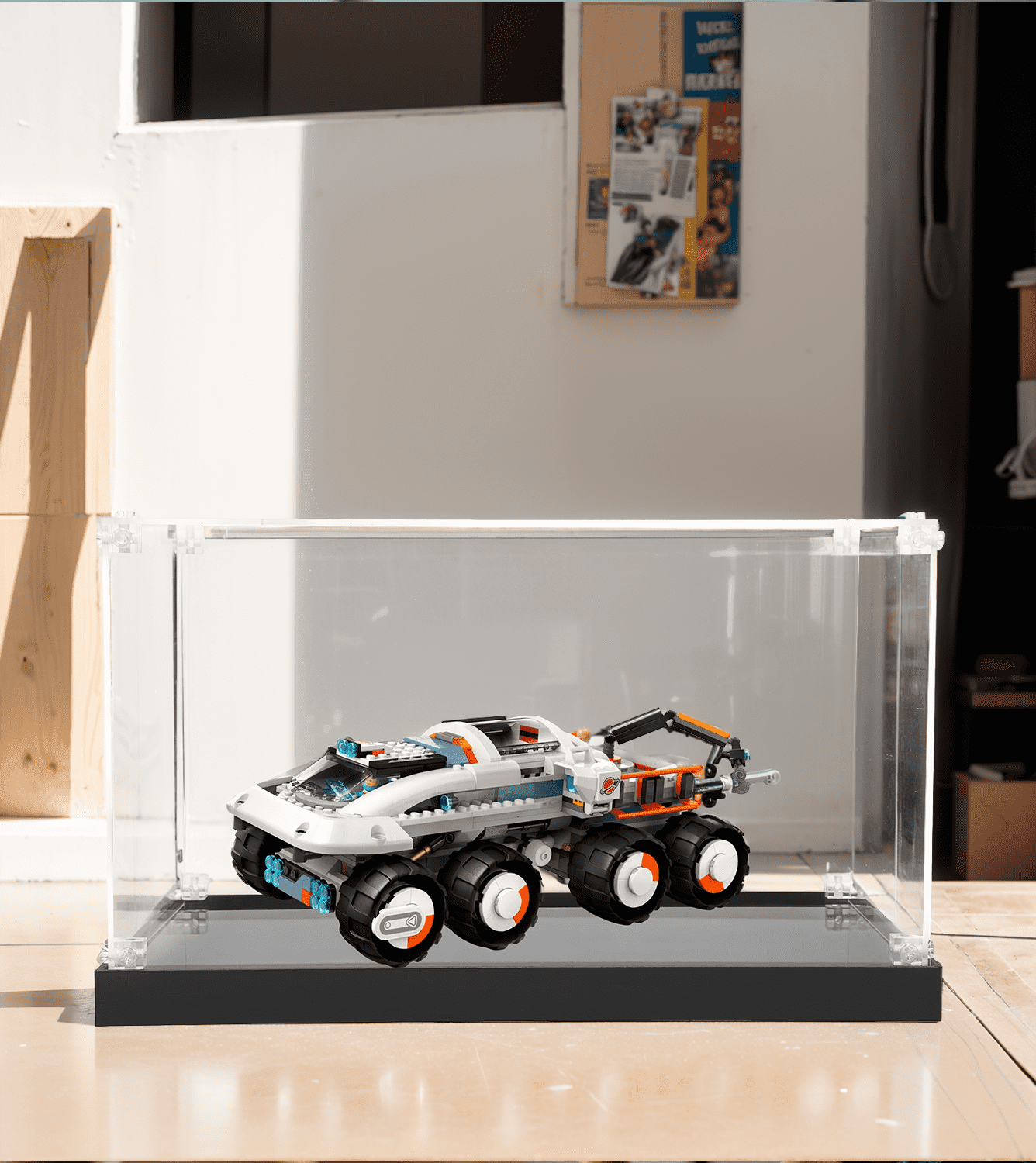 LEGO 60432 Command Rover & Crane Loader Display Case - Protective Showcase for LEGO Space Sets - Perfect for Collectors & Home Decoration