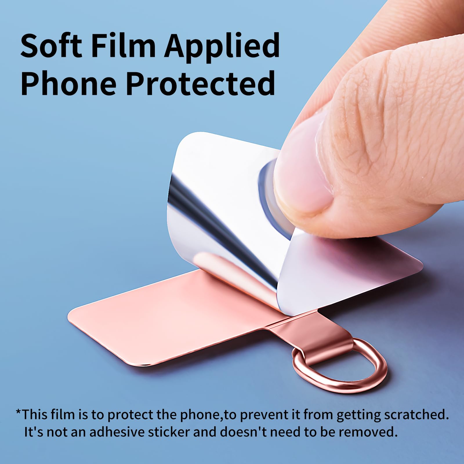 iPhone Phone Tether Tab - Universal Cell Phone Lanyard Patch & Strap Replacement Part for All Full Cases (Champagne Gold+Black) | Secure Attachment for Work, Travel & Outdoor Activities