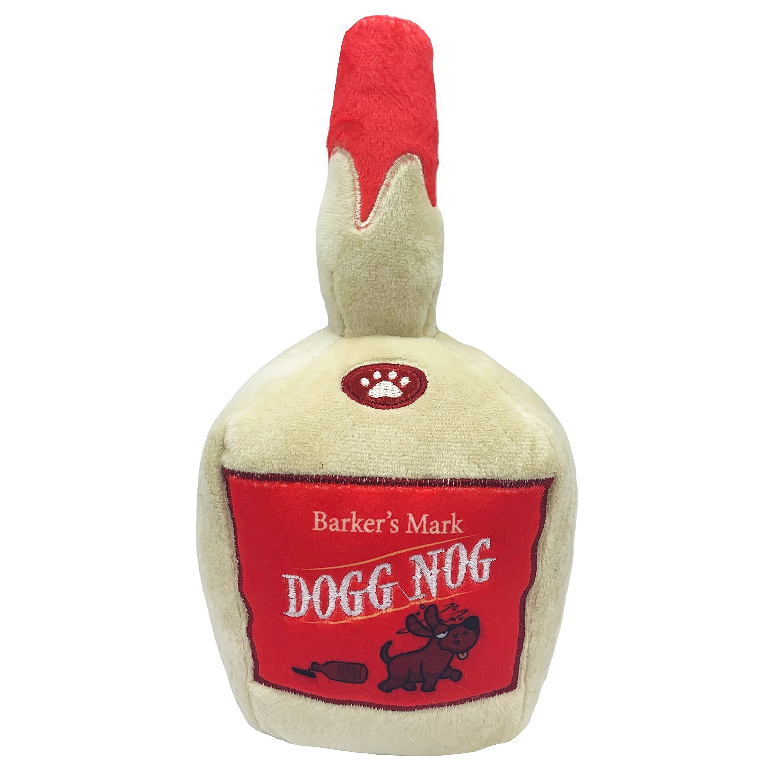 Huxley & Kent Squeaky Dog Toy for Large Dogs - Christmas Holiday Fun Plush Toy with Squeaker | Durable & Safe Dog Gift | Perfect for Playtime, Gifting & Holiday Cheer | H&K Power Plush Dog Nog