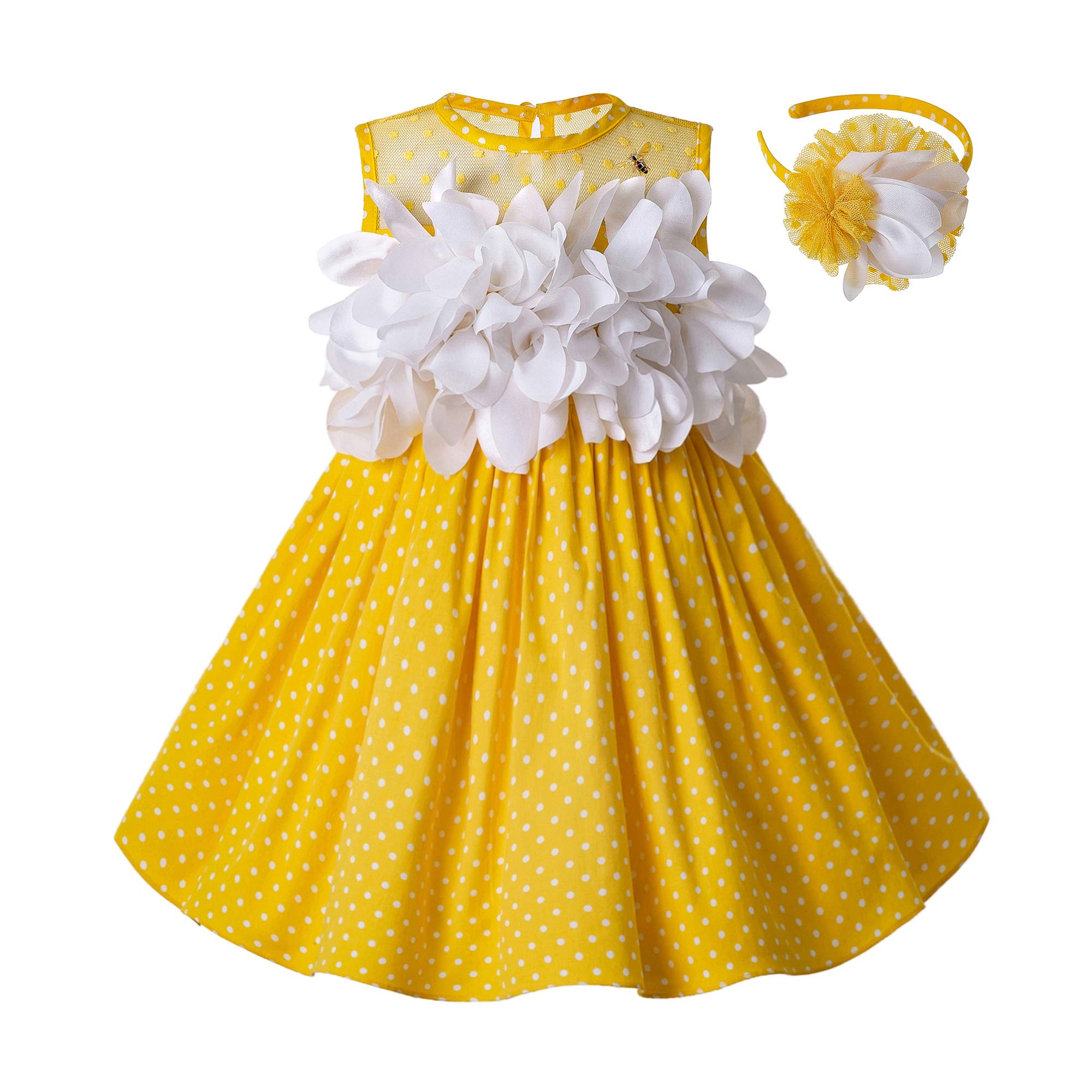 Pettigirl Girls Vintage Spring Easter Floral Polka Dot Dress - Toddler Holiday Party Outfit for Easter, Spring Celebrations & Special Occasions