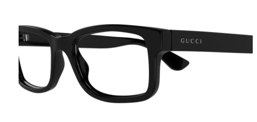 Gucci GG1717O 001 Black Rectangle Men's Eyeglasses - Premium Designer Glasses for Men, UV Protection, Lightweight Frame - Perfect for Work, Driving & Fashion Accessories