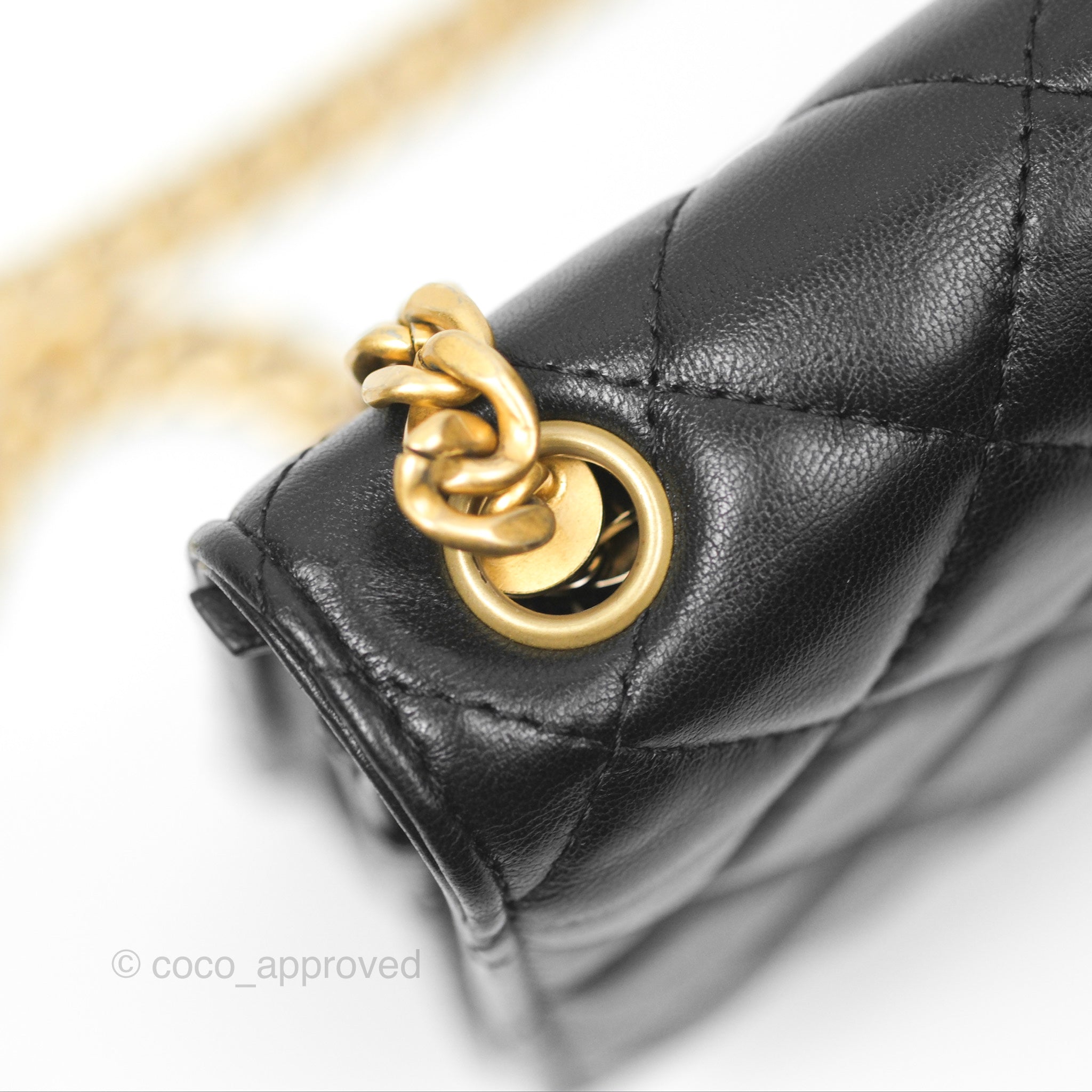 Chanel Quilted Lambskin Wallet on Chain WOC with Adjustable Strap - Black 22K Gold-Tone Hardware | Perfect for Evening Events, Parties & Everyday Luxury