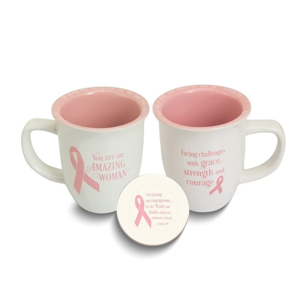 Handmade Pink Ceramic Mug with Coaster Set - 11 oz. Women's Gift Boxed for Tea & Coffee Lovers - Perfect for Mother's Day, Birthday & Office Use