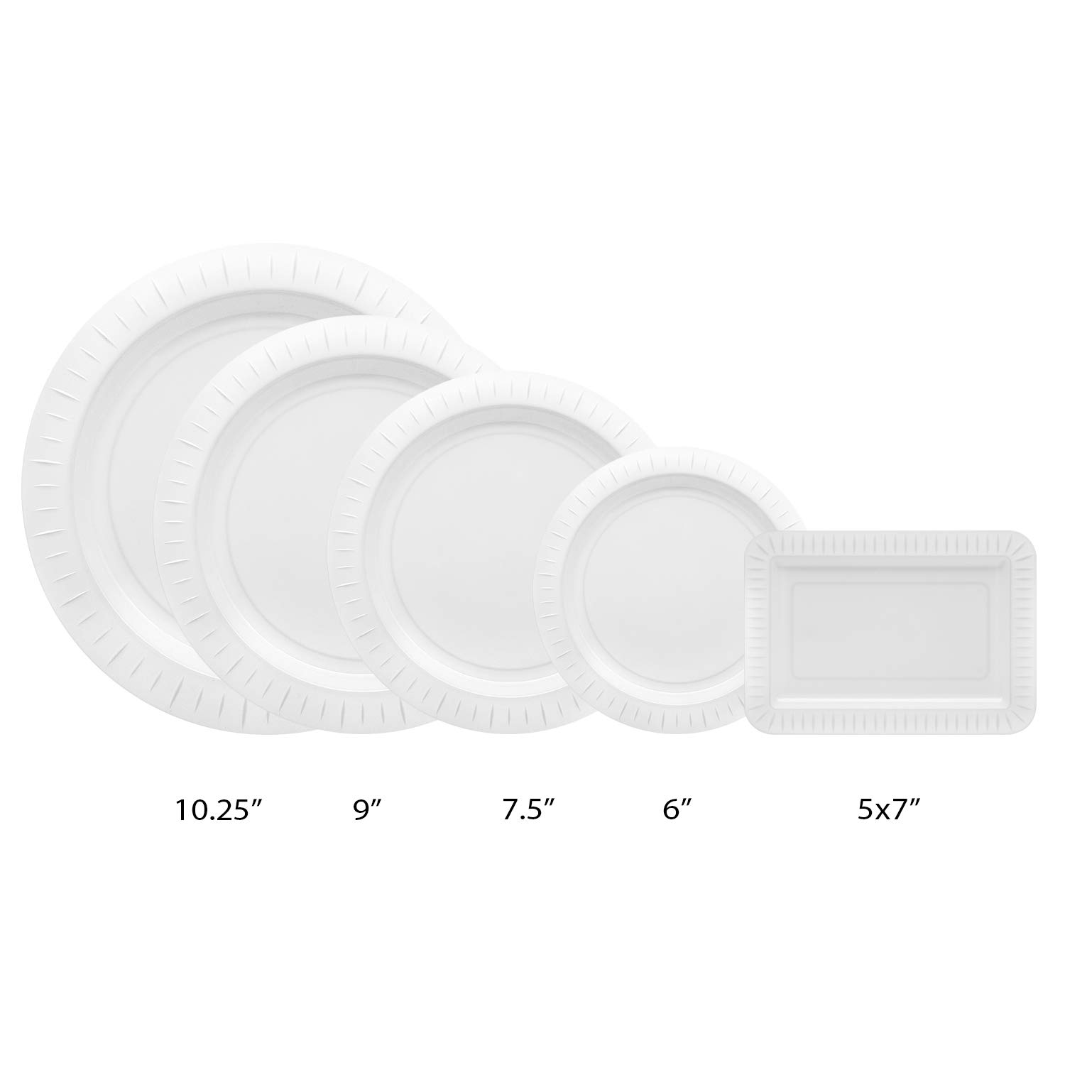 Elegant Hard Plastic Party Plates - 5