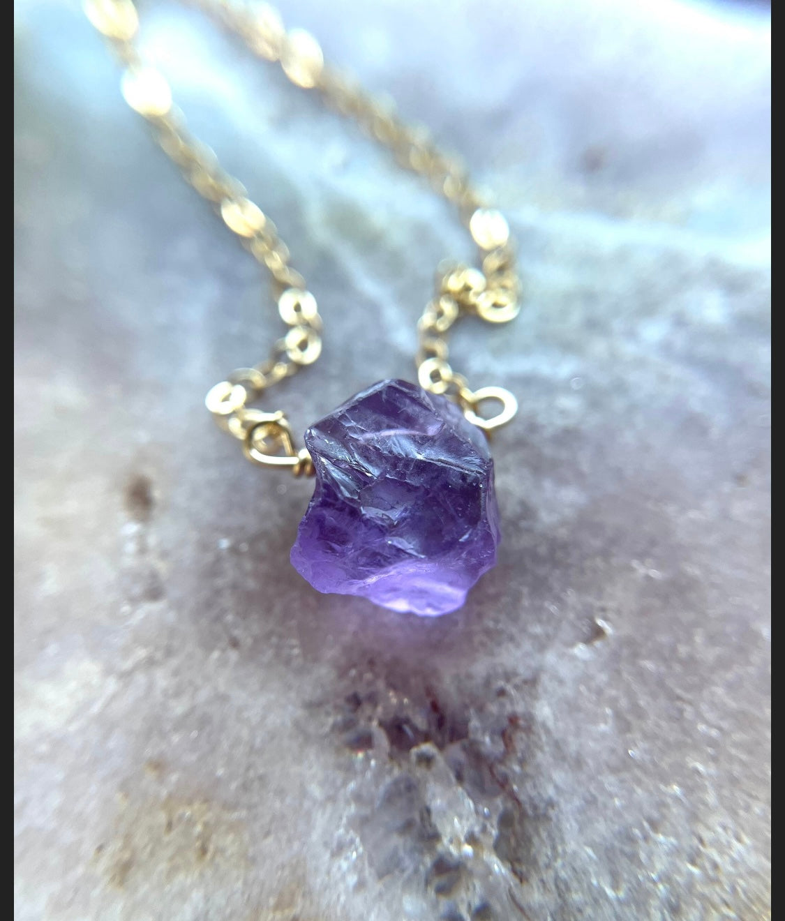 Natural Amethyst Crystal Necklace in Sterling Silver or Gold Filled - Healing Stone Jewelry for Meditation, Yoga & Spiritual Gifts