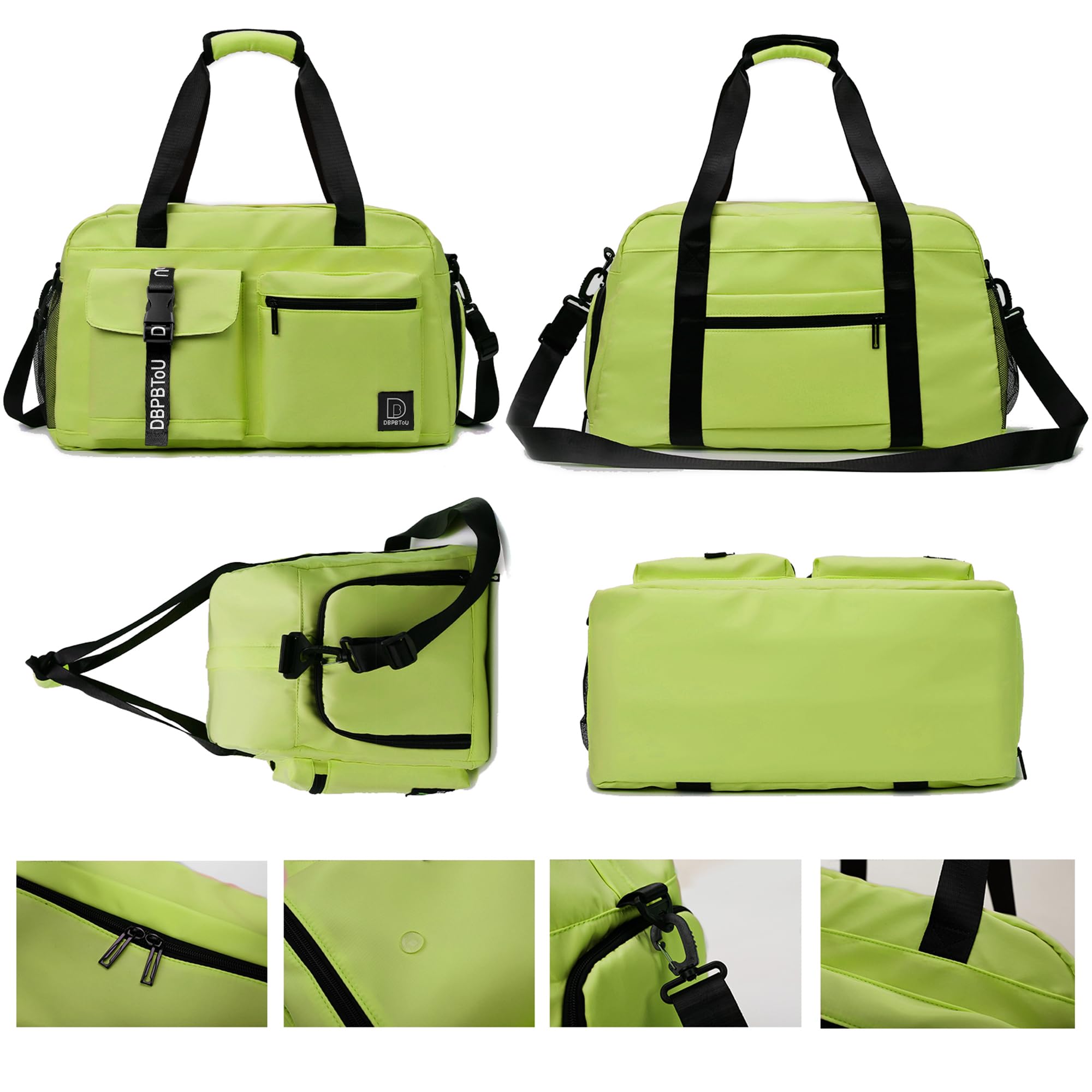 Premium Gym Duffle Bag for Women & Men - Waterproof Travel Carry On Bag with Shoe Compartment - Fitness, Workout, Yoga & Dance Sports Bag (Green) - Perfect for Gym, Travel & Sports Activities