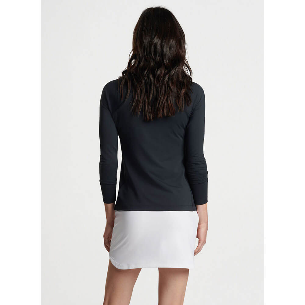 Peter Millar Women's Raglan Sleeve Perth Layer Quarter Zip Pullover Sweater - Black | Warm Casual Knit Top for Fall & Winter | Perfect for Office, Travel & Outdoor Activities