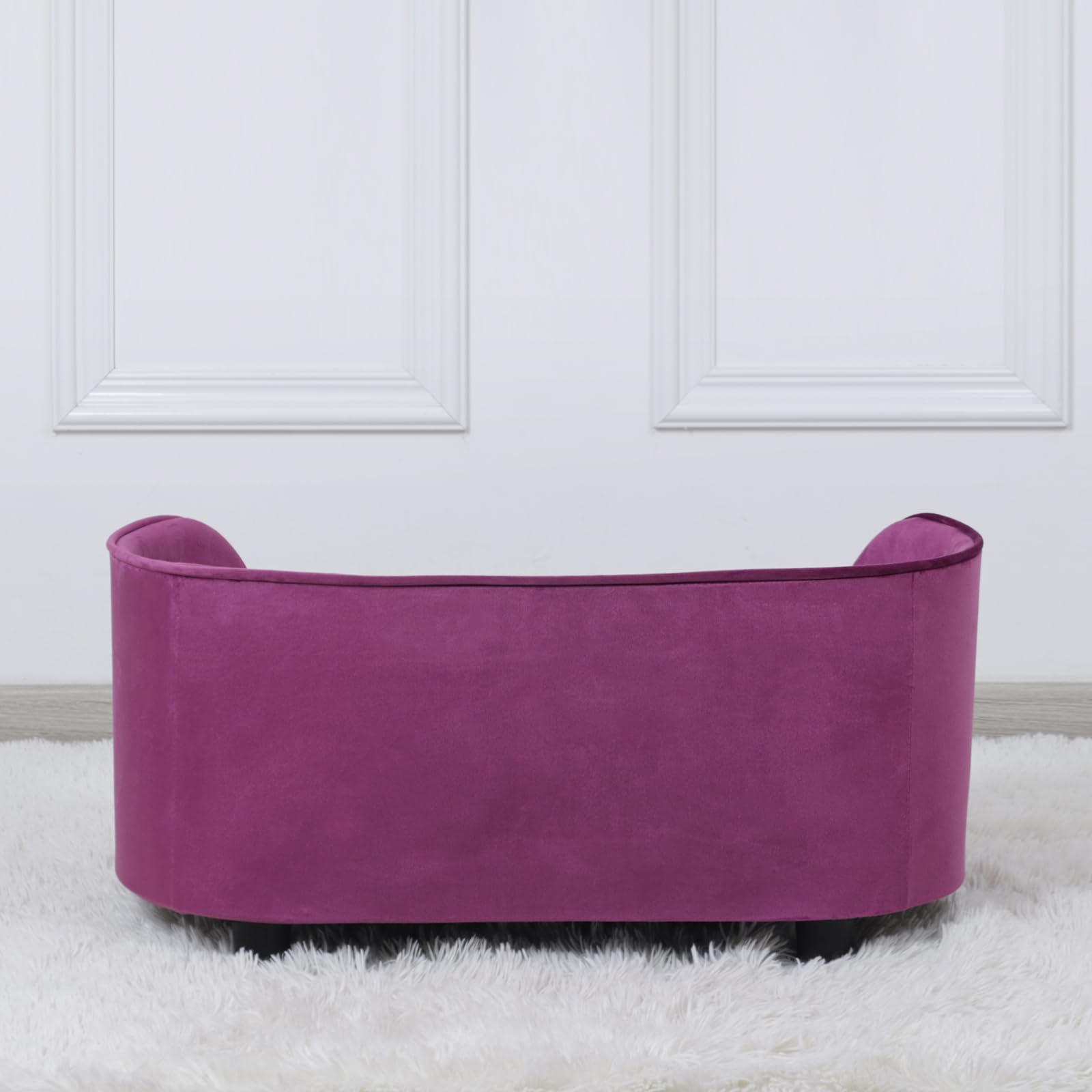 Premium Pet Sofa Bed for Small Dogs & Cats - Washable Velvet Cushion with Wooden Frame - Cozy Pet Couch for Puppies, Kittens & Small Pets (Purple) - Perfect for Living Room, Bedroom & Pet Napping Spaces