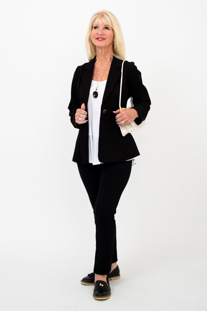 Anders Men's Slim Fit Blazer - Black Modal Blend Suit Jacket for Business, Office & Formal Events