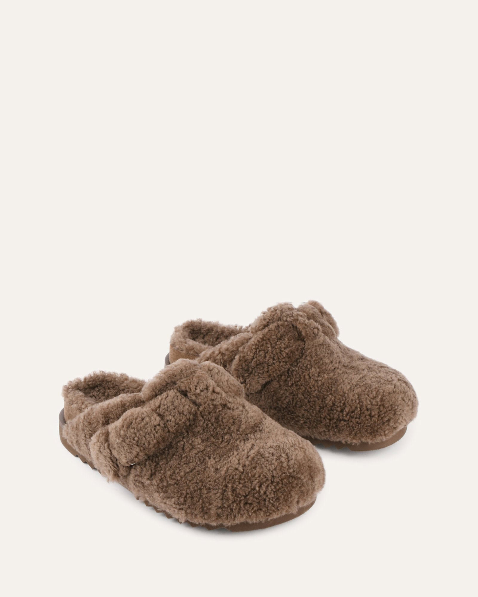 JUNIE Women's Casual Flats - Comfortable Taupe Shearling Lined Slip-On Shoes for Everyday Wear, Walking & Errands