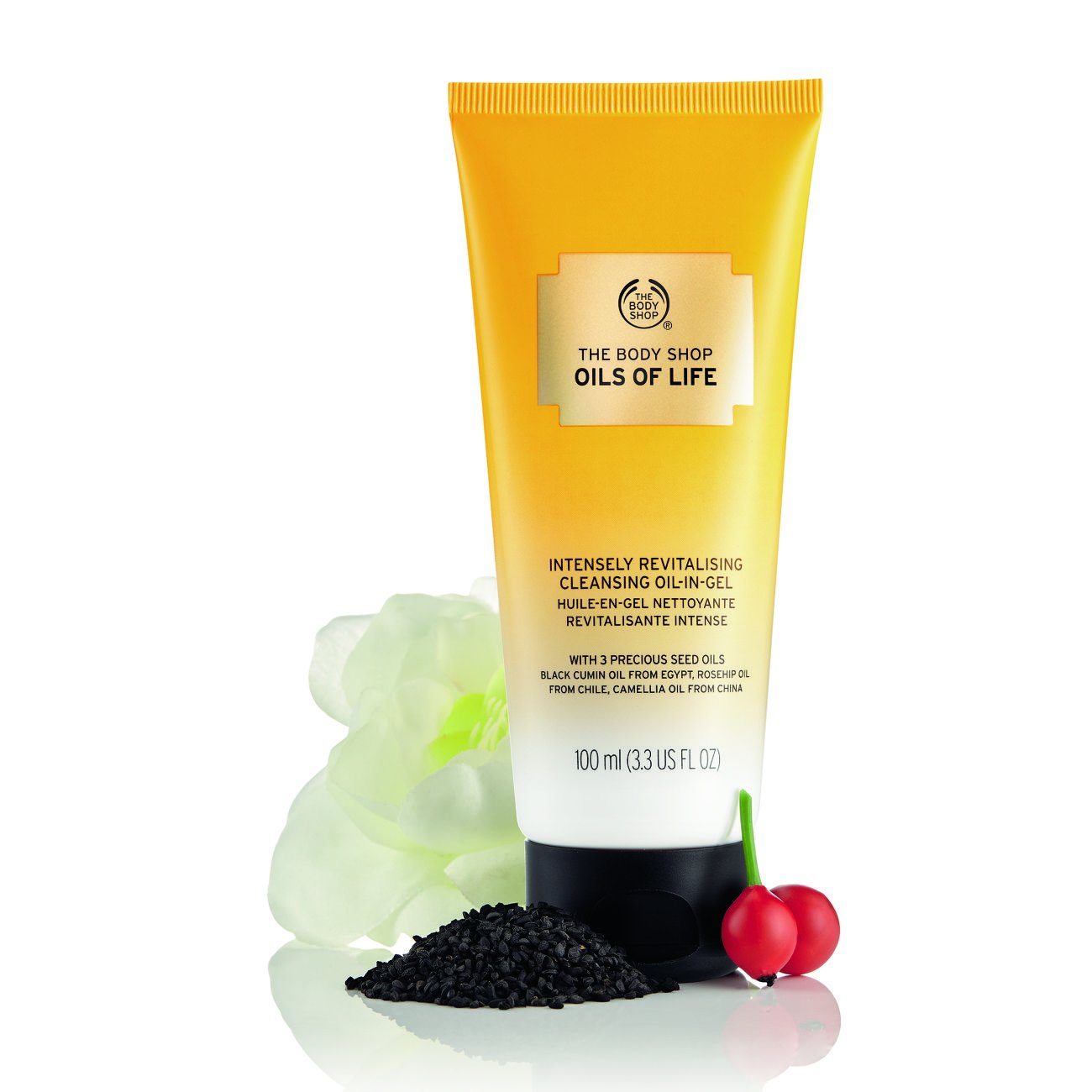The Body Shop Oils of Life Revitalizing Cleansing Oil-in-Gel 100ml - Gentle Face Wash for Dry & Sensitive Skin - Perfect for Daily Skincare Routine & Makeup Removal
