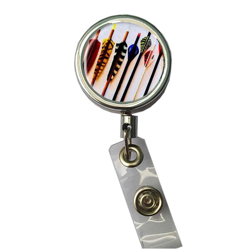 BlackKey Arrows Retractable ID Card Badge Holder Reel with Adjustable Lanyard & Belt Clip - 1158 | Perfect for Office, Security, Events & Conventions