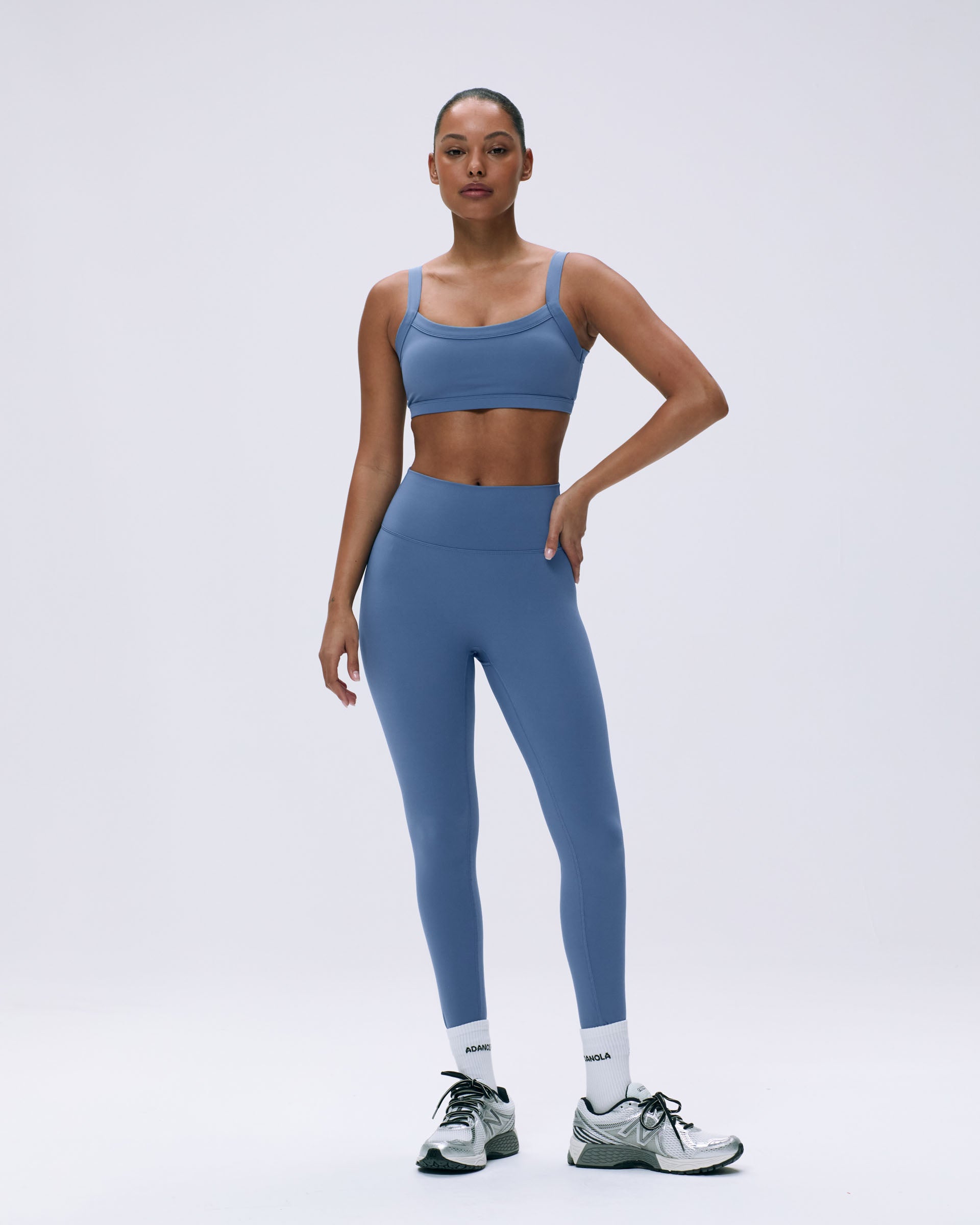 Ultimate High-Waisted Vintage Blue Leggings for Women - Comfortable & Stretchy Yoga Pants for Workout, Running & Everyday Wear