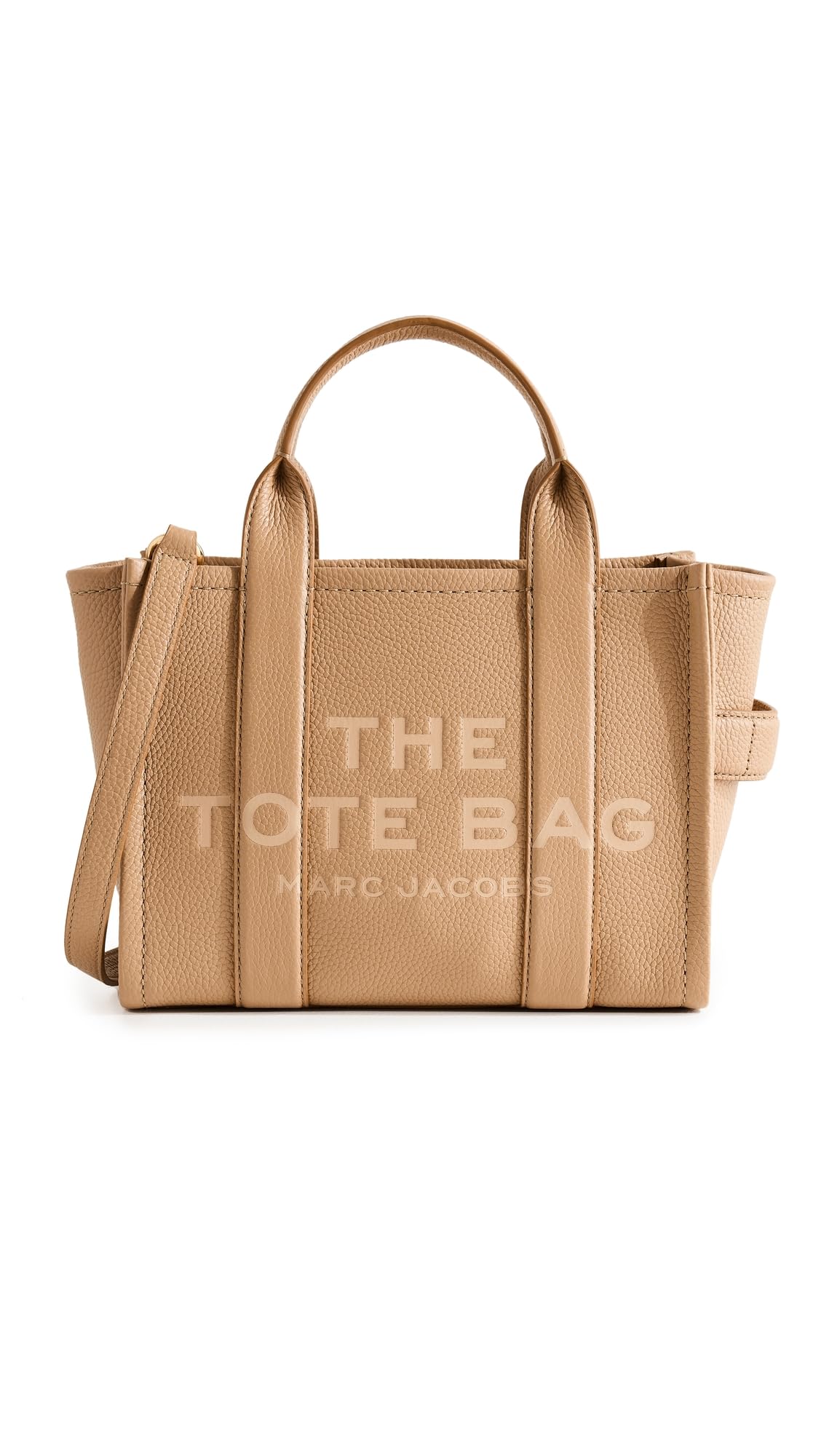 Marc Jacobs Women's The Small Tote Bag in Camel Tan - Stylish Leather Crossbody Purse for Work, Travel & Everyday Use
