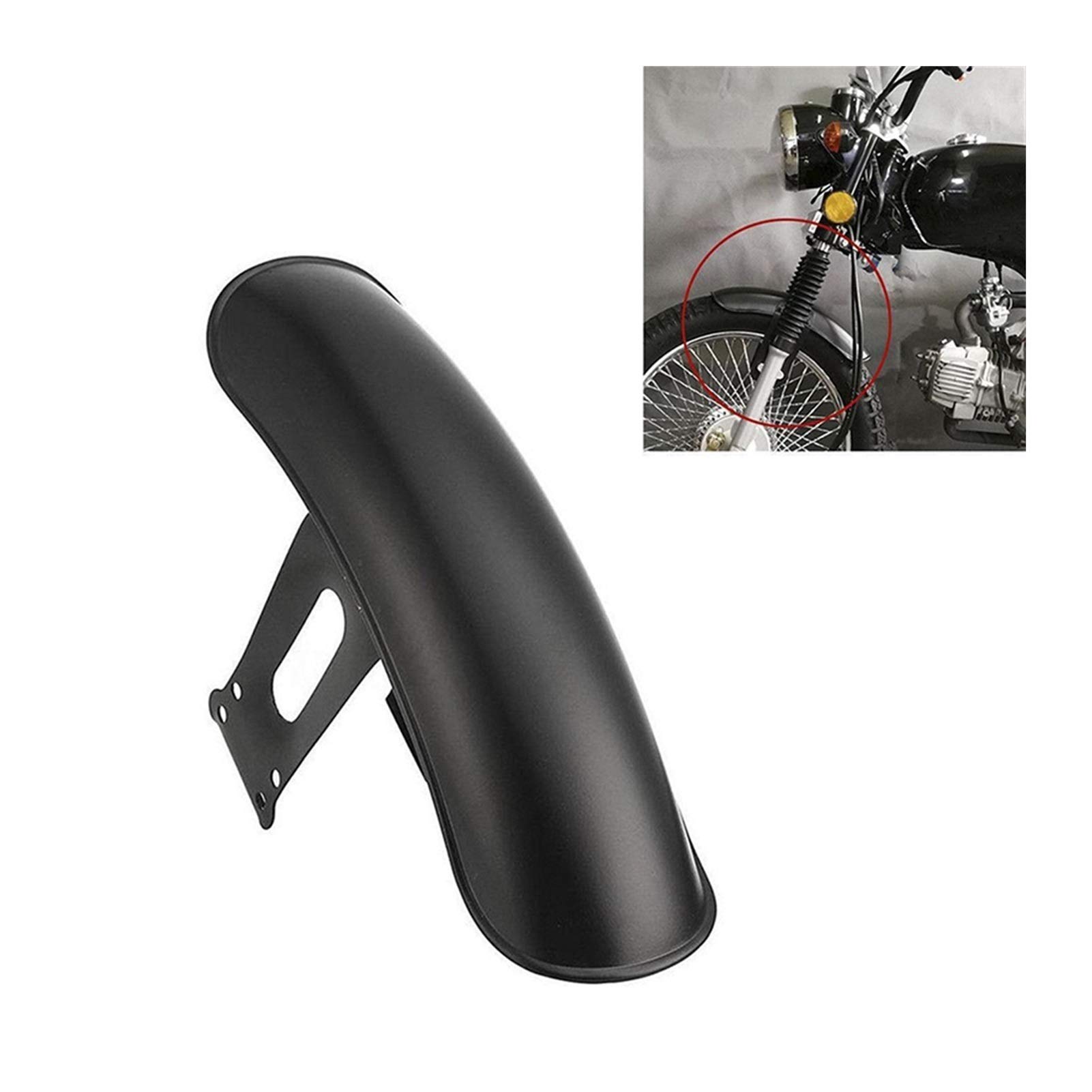Universal Motorcycle Mudguard - Front/Rear Wheel Splash Guard (Black) for Off-Road & City Riding