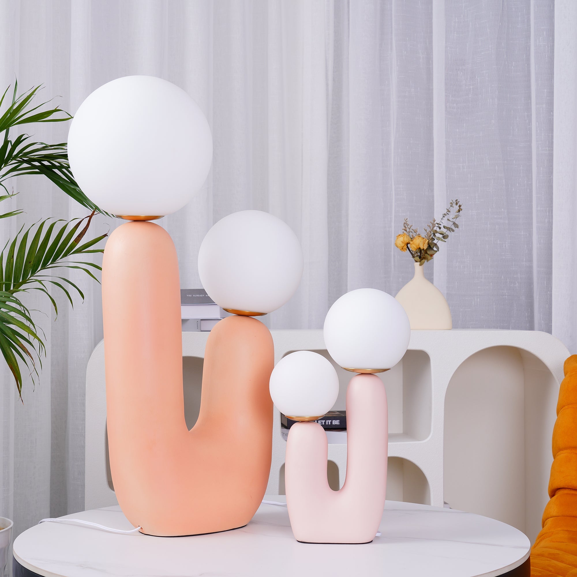 Oo Smooth Table Lamp - Modern LED Bedside Light for Bedroom, Living Room & Office - Dimmable Nightstand Lamp with Touch Control & USB Port