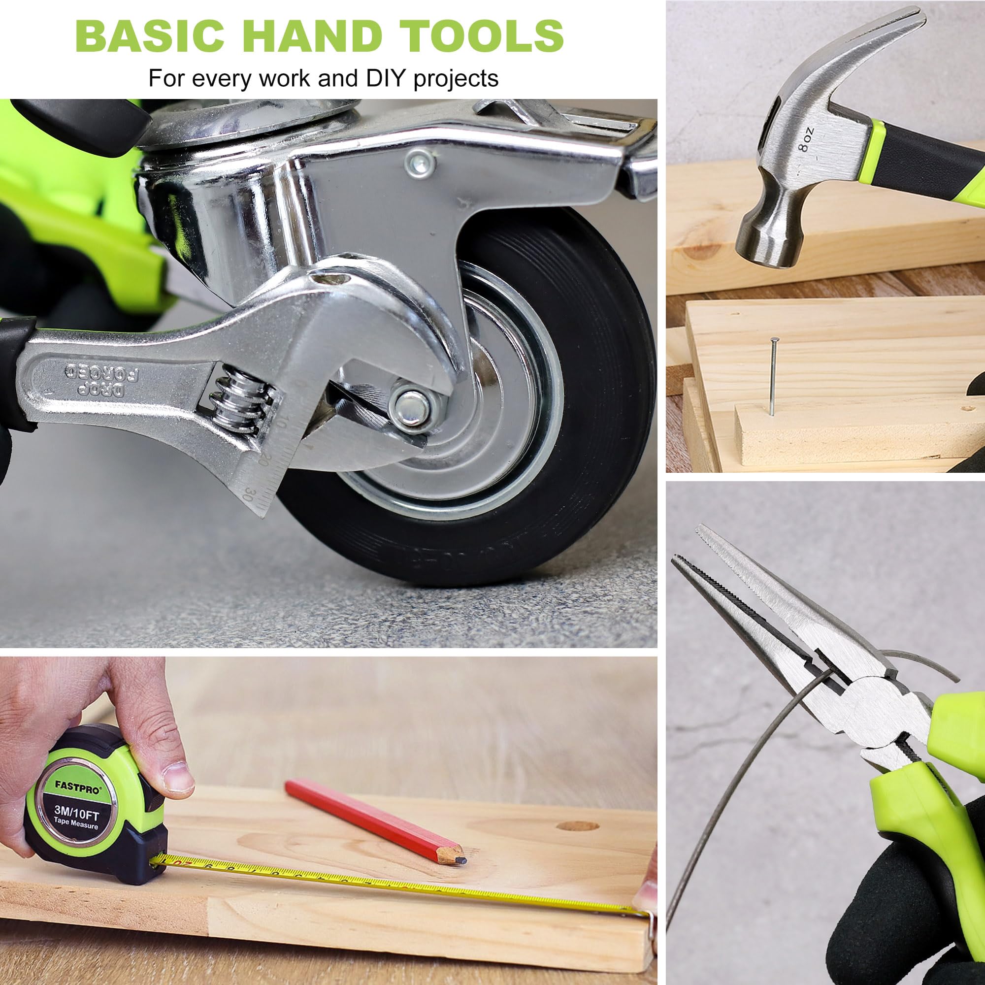 FASTPRO 160-Piece Home Tool Kit with 12V Cordless Lithium-Ion Drill Driver, Household Repair Tools & Storage Case - Perfect for DIY Projects, Home Maintenance & Professional Use - Ideal for Woodworking, Furniture Assembly & General Repairs