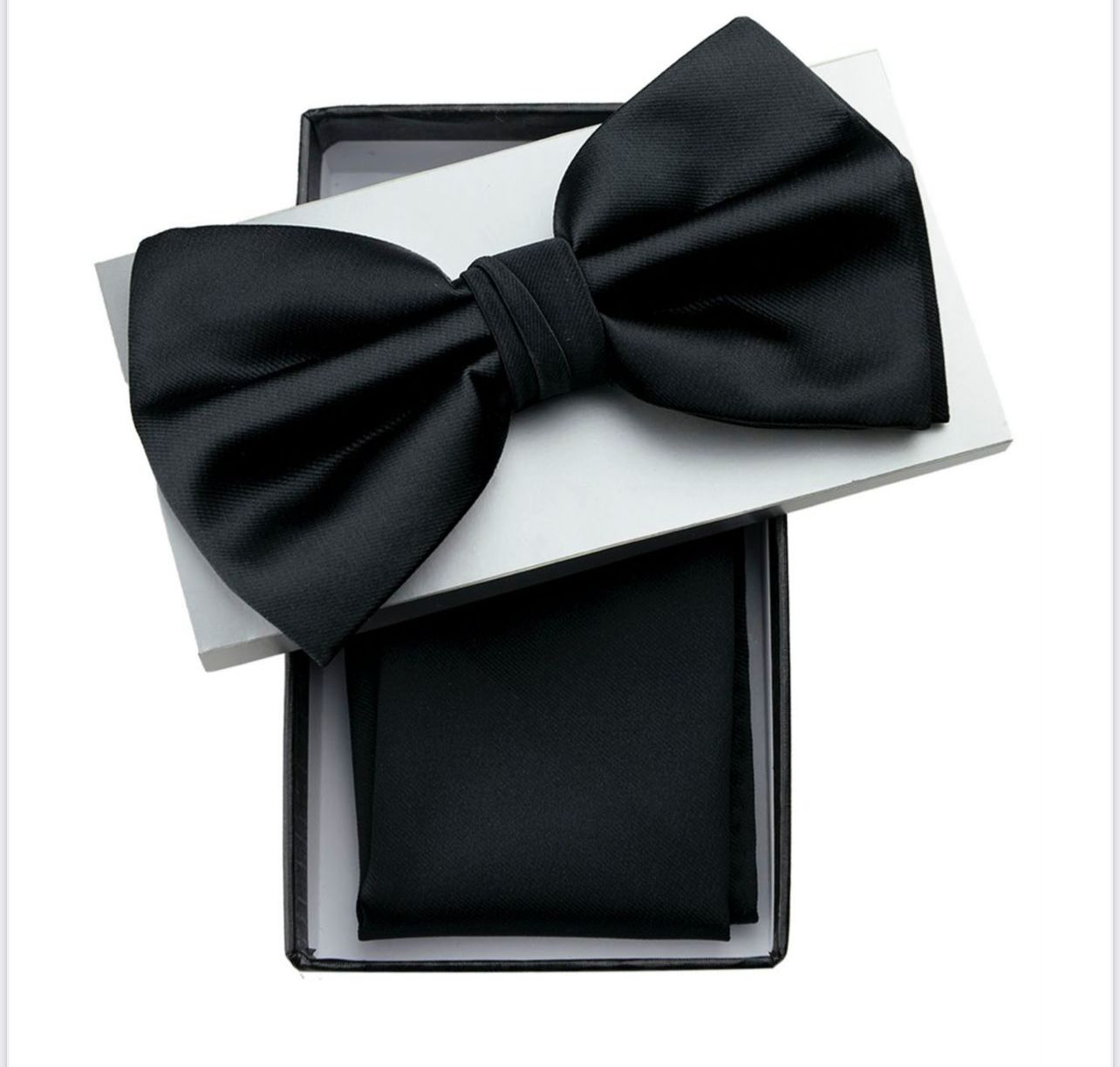 Elegant Black Satin Butterfly Bow Tie for Men - Perfect for Weddings, Prom, and Formal Events