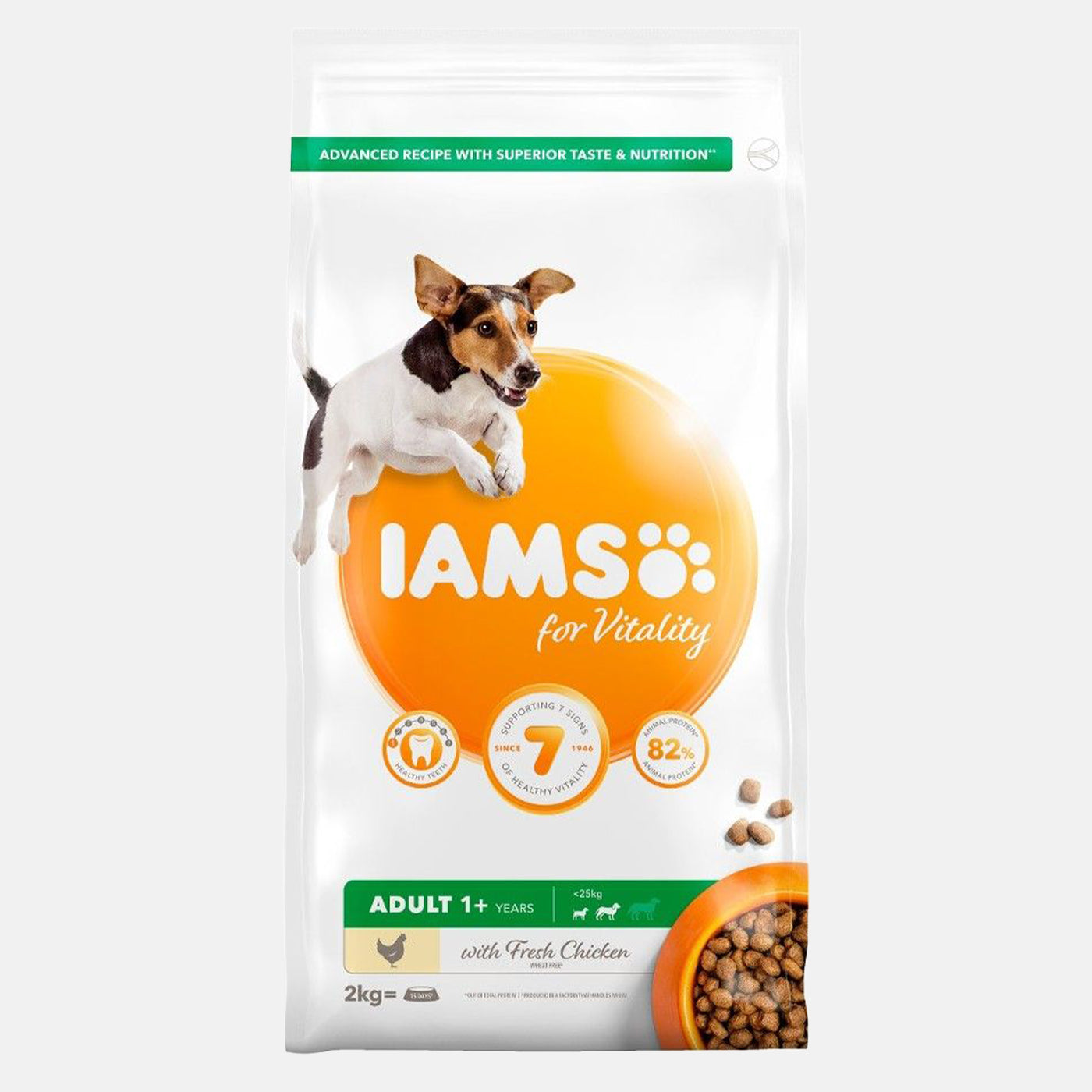 IAMS Vitality Small & Medium Breed Adult Dry Dog Food with Real Chicken - High Protein Nutrition for Active Dogs - Perfect for Daily Feeding & Training Rewards