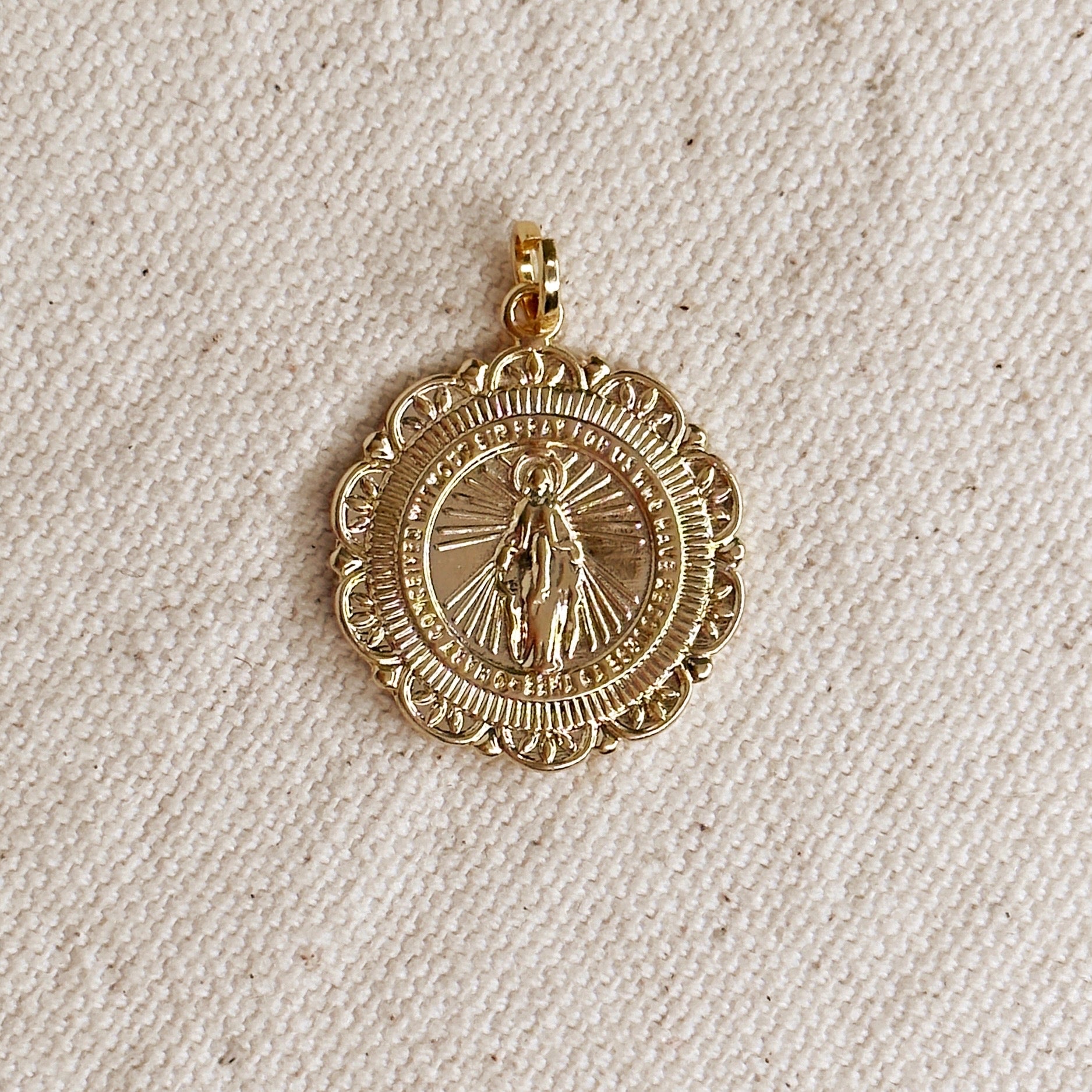 Fleur de Lis Miraculous Medal Pendant Necklace - Religious Catholic Jewelry for Women - Perfect for Baptism, First Communion & Daily Faith Inspiration