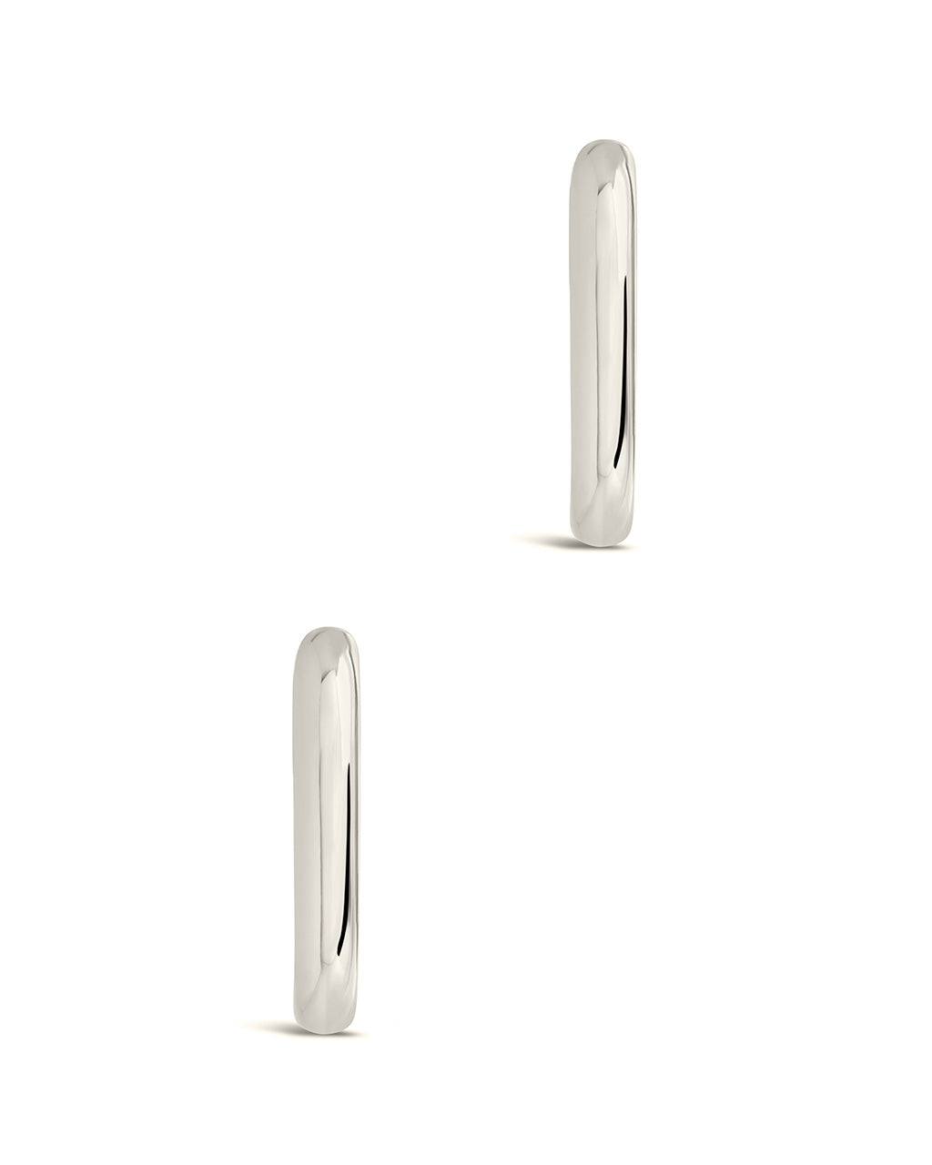 Josie Rectangular Hoop Earrings for Women - Sterling Silver Minimalist Dangle Earrings - Elegant Everyday Jewelry for Work, Party & Date Night