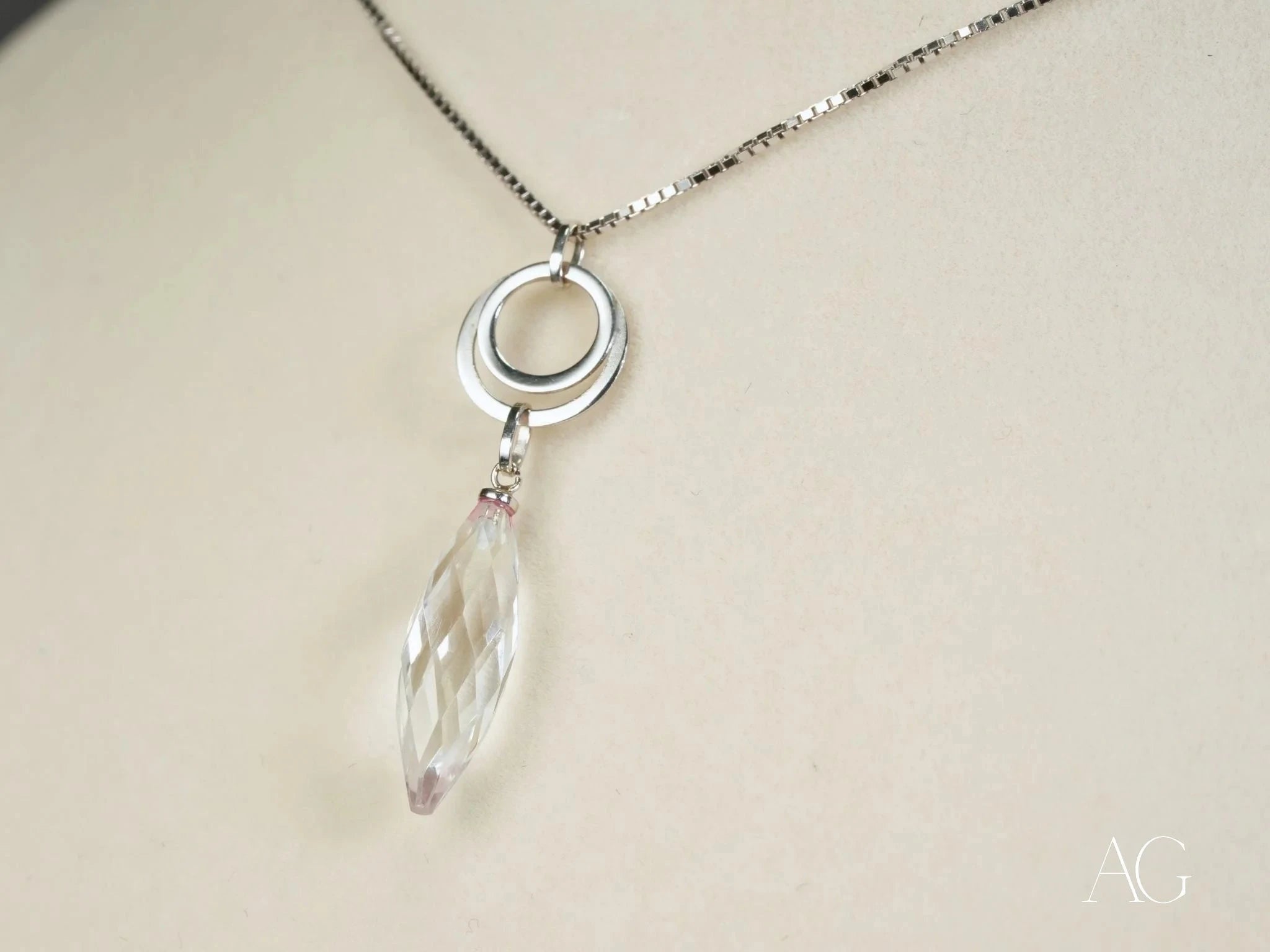 Frost Glow Crystal Pendant Necklace - Elegant Icy Blue Gemstone Jewelry for Women | Perfect for Evening Parties, Weddings & Special Occasions