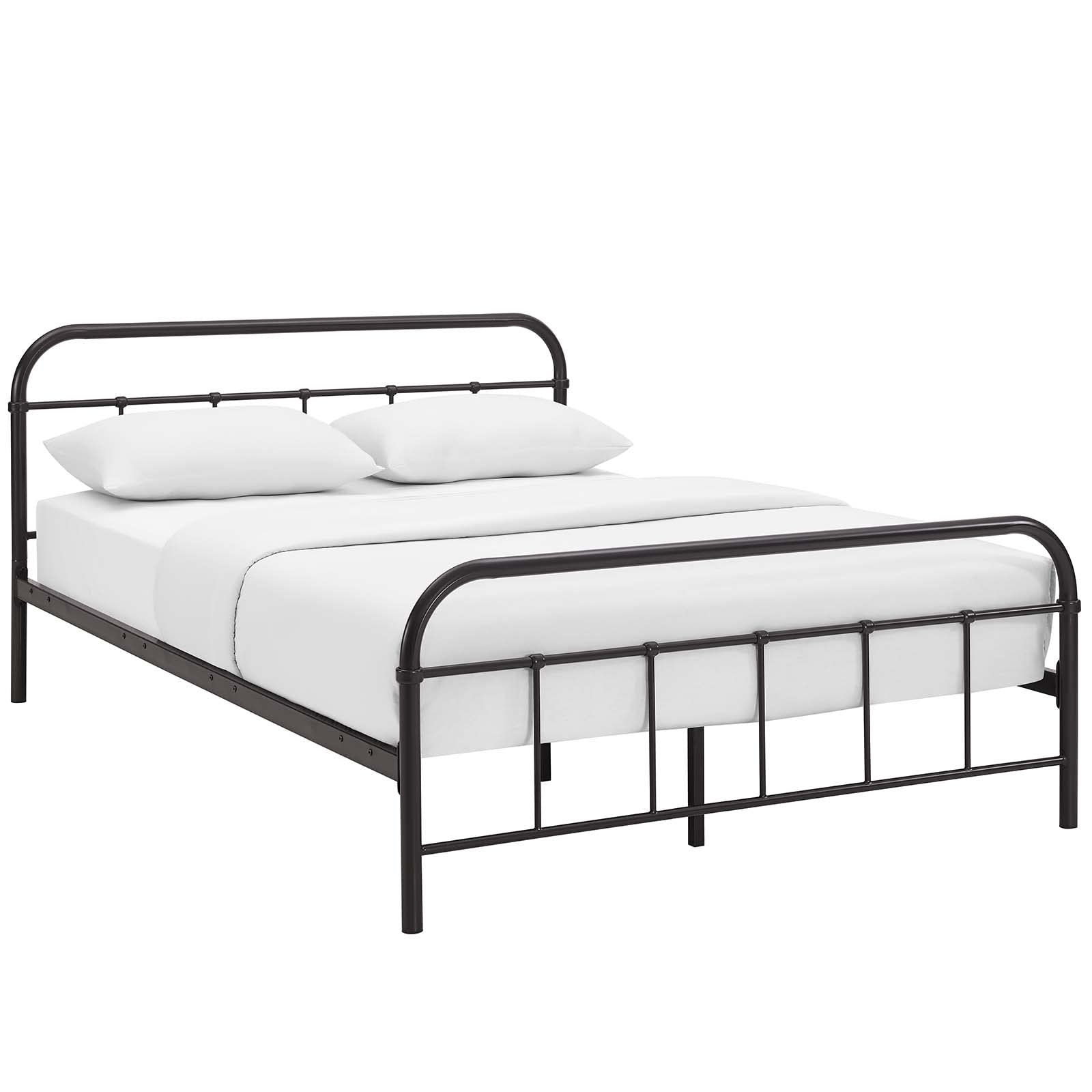 LIVING TRENDS Pearl Queen Stainless Steel Bed Frame - Queen Size Metal Platform Bed with Sturdy Support - Perfect for Modern Bedrooms, Guest Rooms & Master Suites