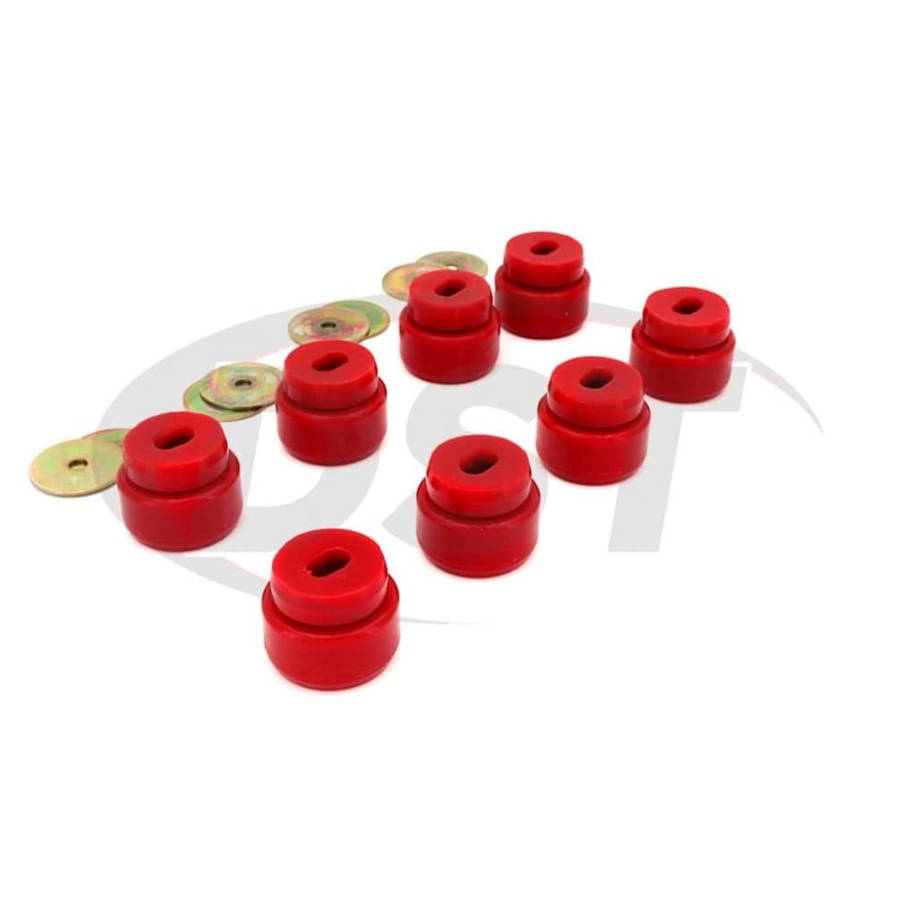 Energy Suspension Body Cab Mount Set for 2001-2004 Chevy Silverado 1500 - Red (3.4150R) | Durable Polyurethane Bushings for Smooth Ride & Reduced Vibration | Perfect for Off-Roading, Towing & Daily Driving