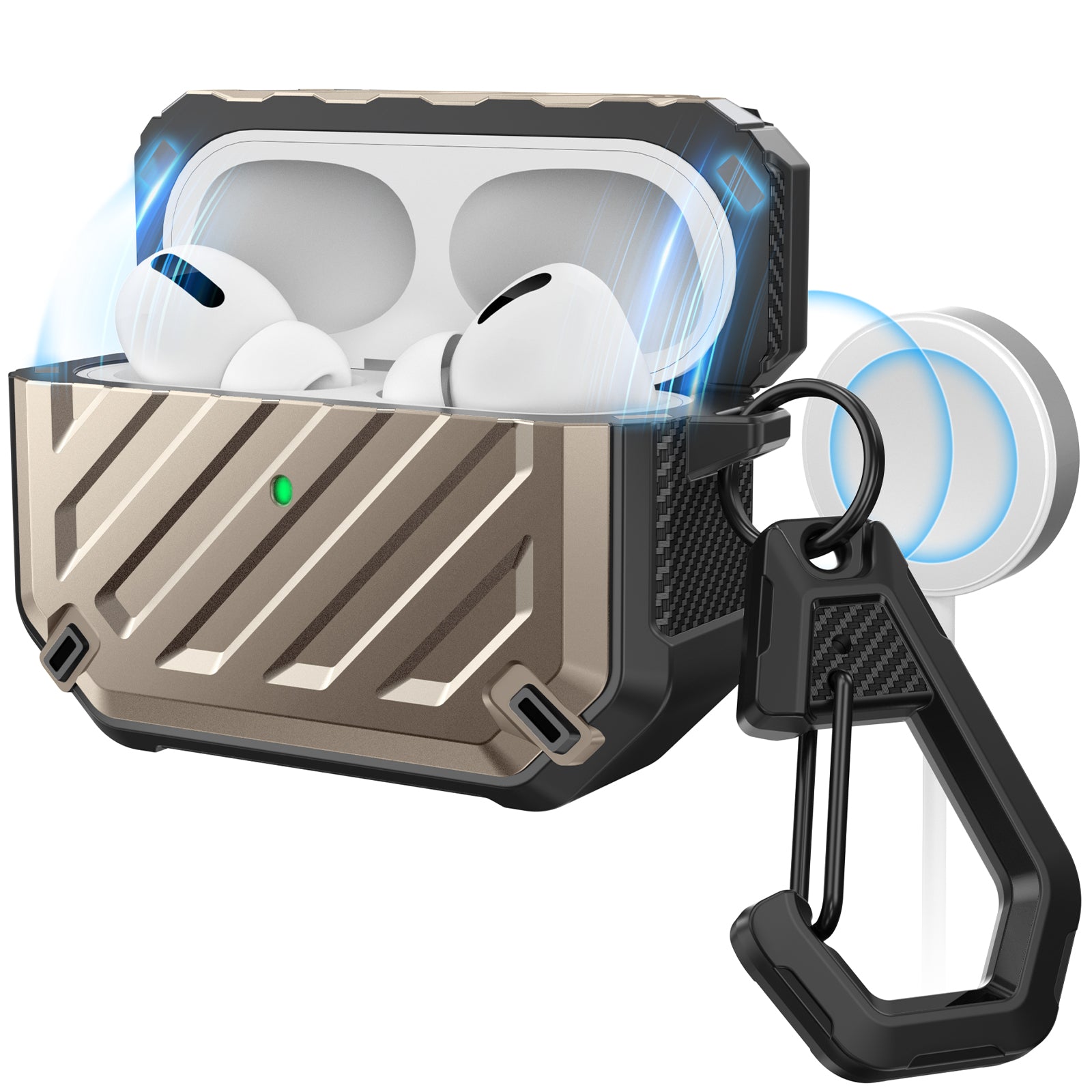 Unicorn Beetle MagSafe Case for AirPods Pro 1st & 2nd Generation - Shockproof Protective Cover with Gold Finish | Perfect for Gym, Travel & Everyday Use