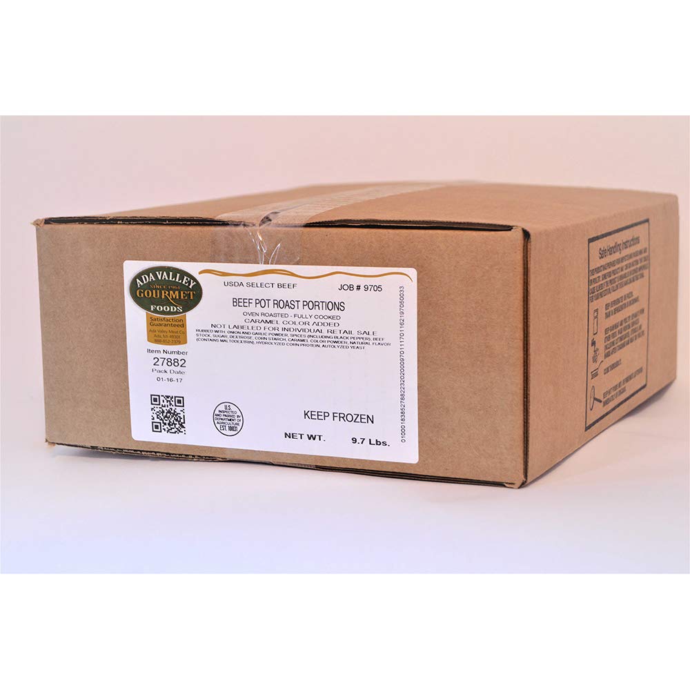 Ada Valley Gourmet Foods Low Sodium Beef Pot Roast - 4.9oz Portion (30 Pack) | Tender Slow-Cooked Meat for Sandwiches, Stews & Family Dinners