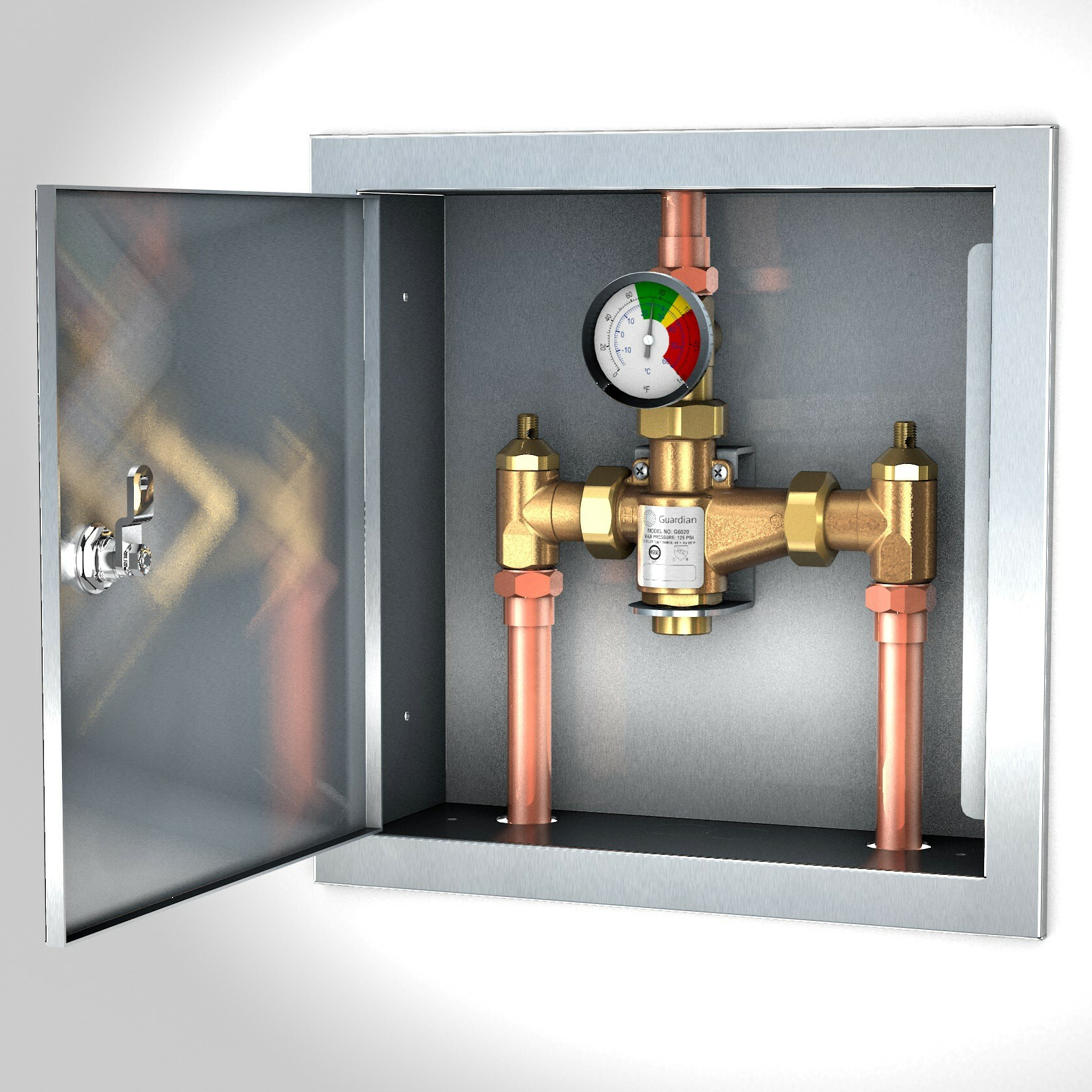 Guardian G6024 Thermostatic Mixing Valve 13 GPM - High Flow Temperature Control for Showers, Baths & Commercial Applications