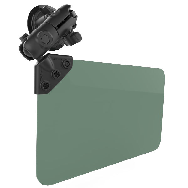 RAM B-166-326-VIS-G1U Dark Green Sun Visor with 1 Ball & Suction Cup Mount - Perfect for Boats, RVs, and Off-Road Vehicles