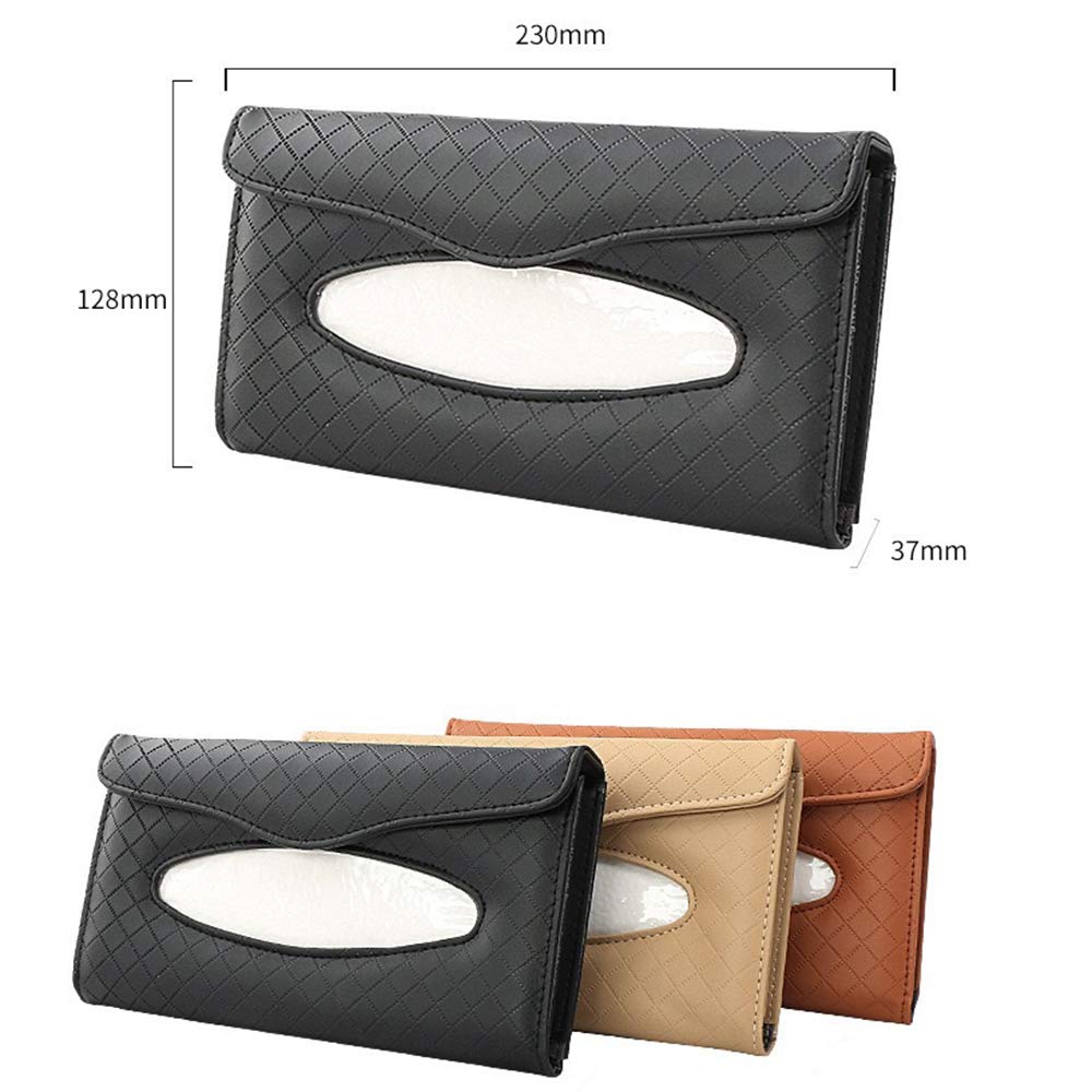Car Sun Visor Tissue Holder - Leather Napkin Organizer Hanging Bag for Auto Accessories | Perfect for Women's Vehicles, Road Trips & Daily Commute