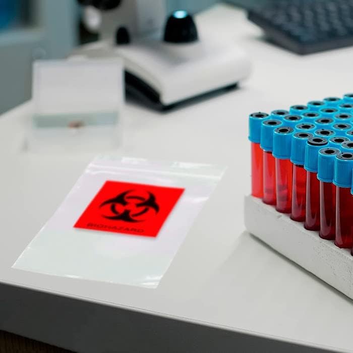 APQ Biohazard Bags - 8x10 Inch Clear Zipper Bags, Pack of 1000, 3-Wall Polyethylene, 2 Mil Thickness for Medical Waste Transport & Disposal | Ideal for Hospitals, Labs & Healthcare Facilities