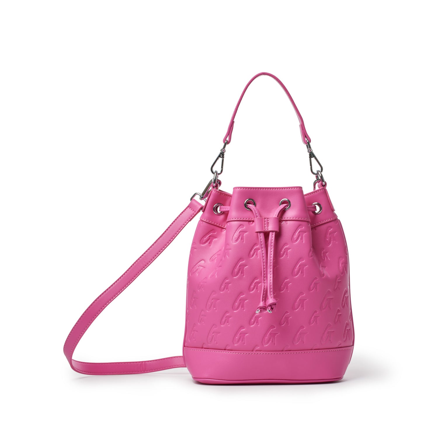 MEDIUM MONOGRAM BUCKET BAG in Hot Pink | Fashionable Women's Shoulder Bag | Perfect for Work, Travel & Everyday Use