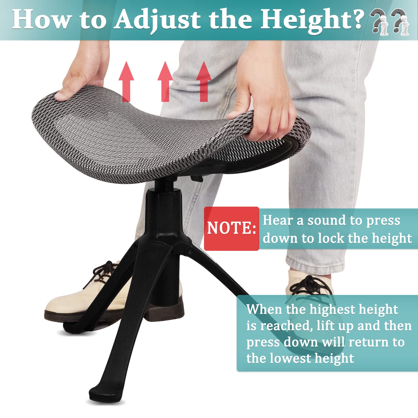 Adjustable Height Footrest for Desk - 2-in-1 Rotatable Ergonomic Under Desk Ottoman Stool with Wheels - Home Office Leg Rest Support for Comfort & Posture (Gray) - Perfect for Work from Home & Long Sitting Sessions