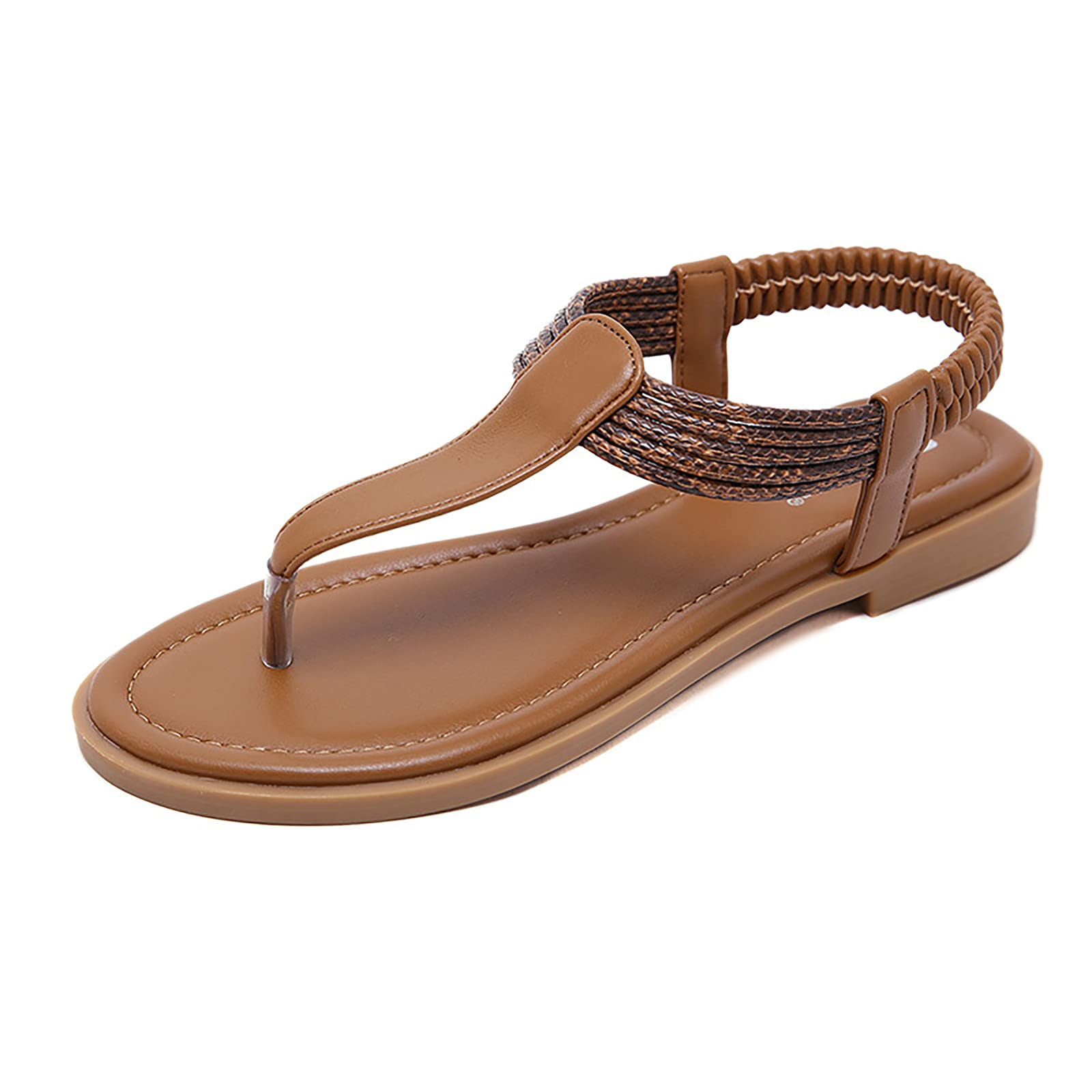 Women's Dressy Summer Sandals - Comfortable Flat Flip-Flop Toe Sandals with Elastic Band for Casual & Fashion Wear | Perfect for Beach, Vacation, and Everyday Outfits