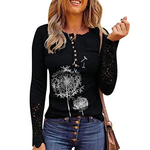 Women's Long Sleeve Color Block Waffle Knit Henley Shirt - Button Up V-Neck Slim Thermal Tunic Top for Fall & Winter | Casual Outfits, Layering, Office Wear & Outdoor Activities