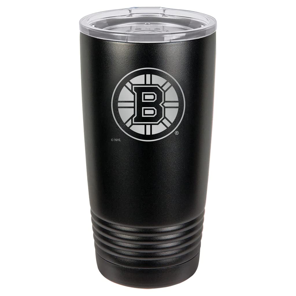 Boston Bruins 20oz Stainless Steel Insulated Tumbler Cup - Black - Keeps Drinks Hot/Cold for Hours - Perfect for Hockey Games, Office & Outdoor Activities